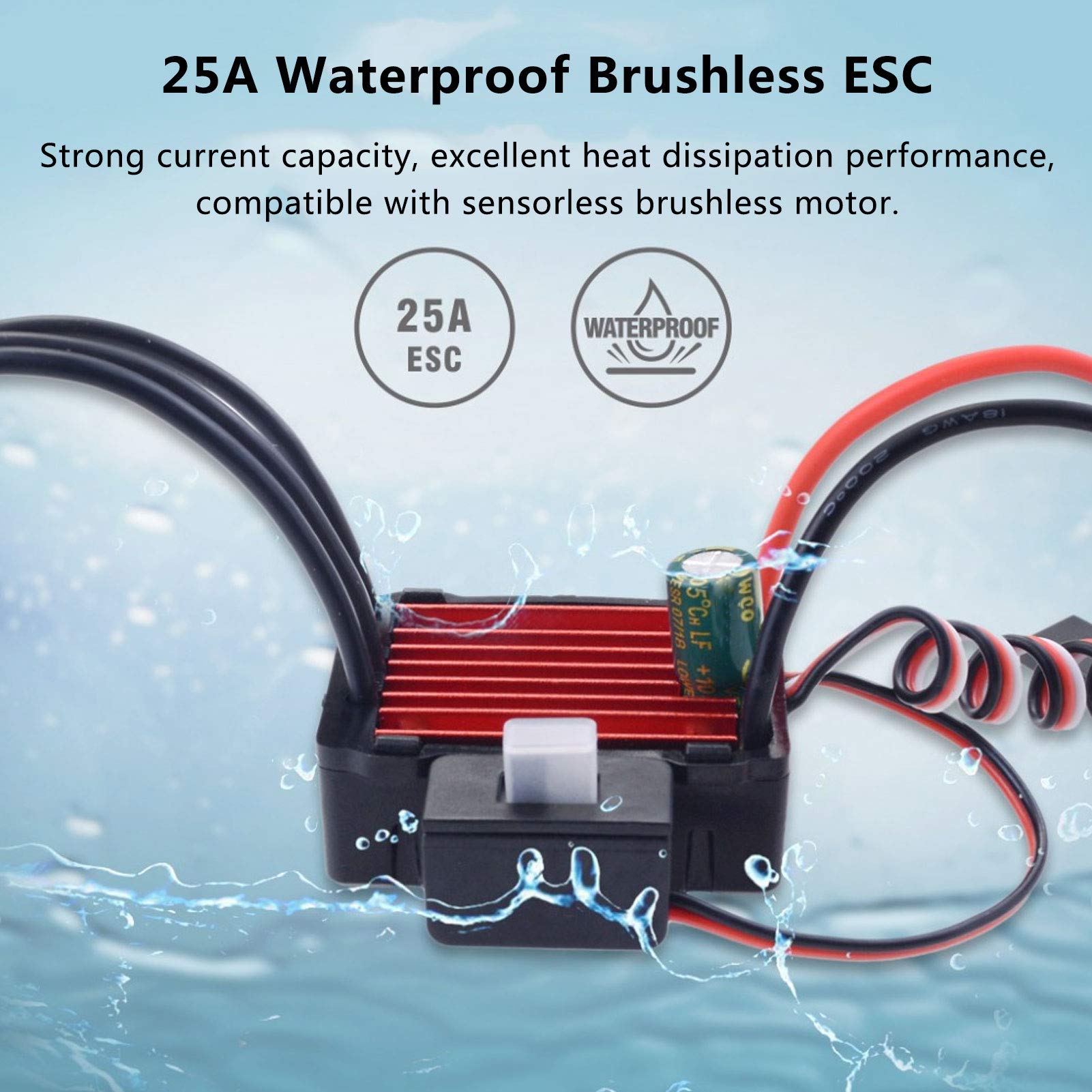 Dilwe RC Motor ESC Set, 3300KV Brushless Motor Speed Controller, 17G Metall Servo Combo Set für RC Car, Model Car, Race Car, Offroad Car, Electric Car