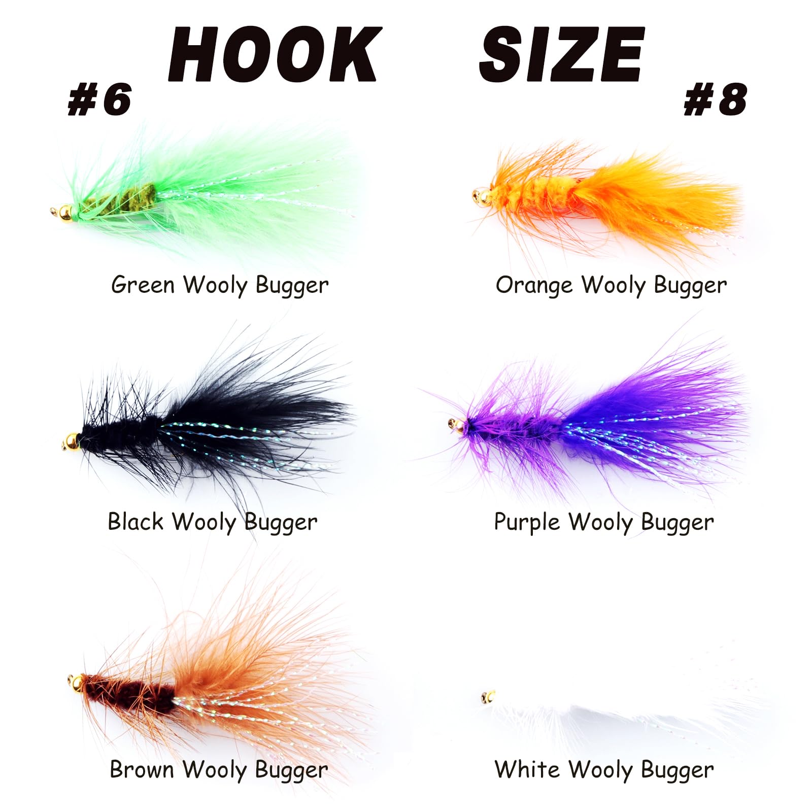 Wooly Bugger Streamer Flies Assortment Kit with Fly Box for Trout Bass Panfish Salmon Steelhead (30Pcs Fishing Flies)
