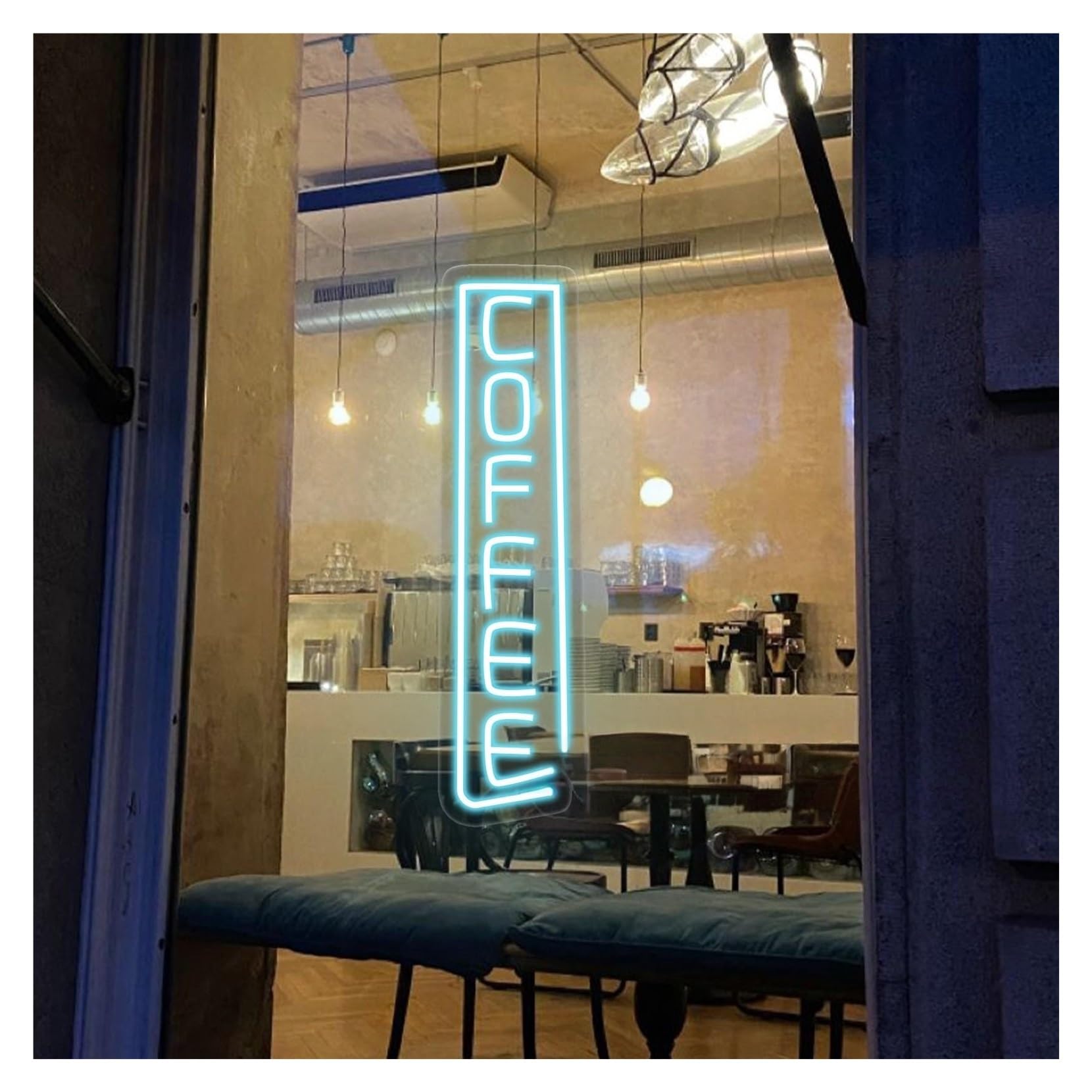 Rongch A Hanging Rt Signs Vertical Coffee Neon Sign,Suitable For Man Cave Home Bar Wall Decor With Dimmable 11Cmx40cm(A)