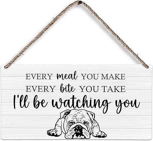 Miniatura 1 de huester Letrero de madera con diseño de perro de bulldog americano, decoración de bulldog, regalos de bulldog, carteles de perro para decoración del