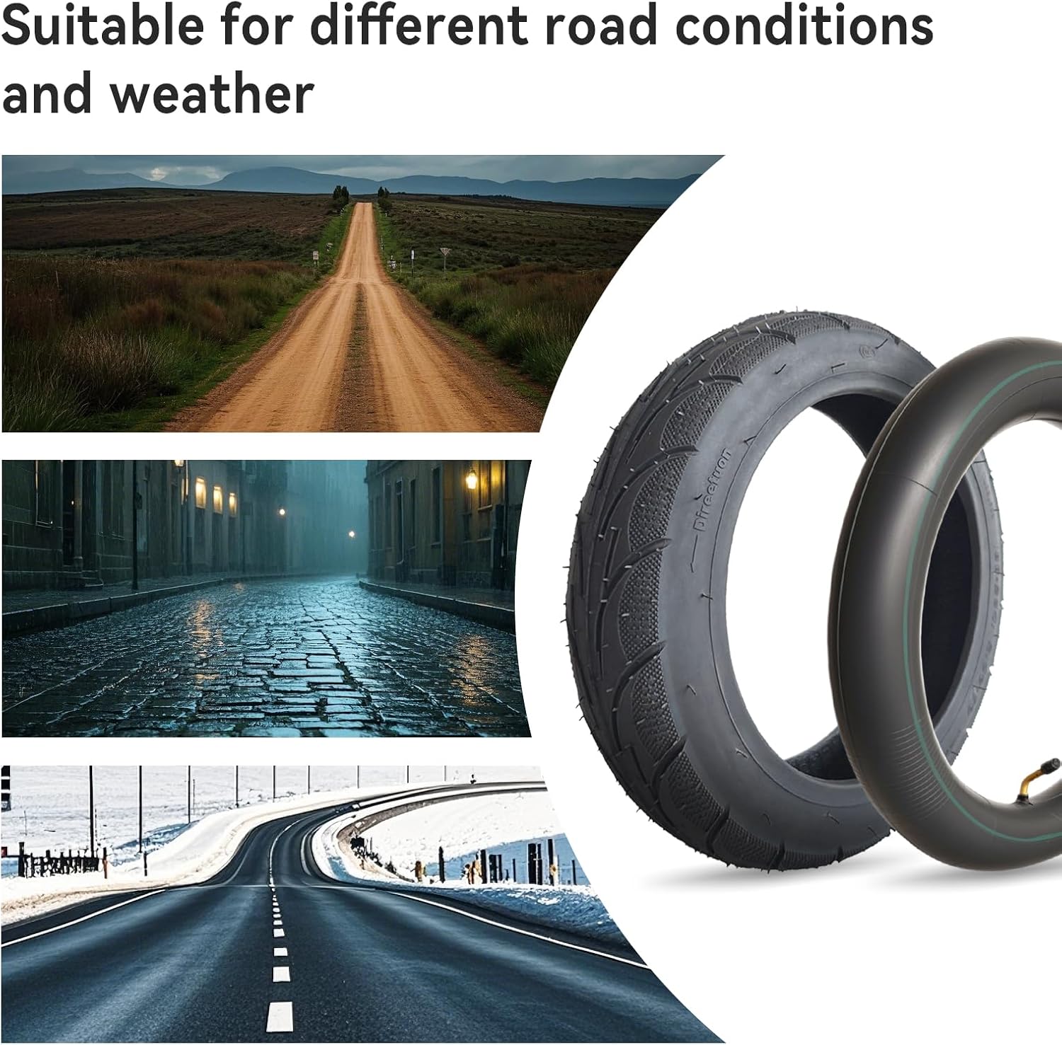 2 Set 2.50-10 Dirt Bike Tire 2.5-10" Off-Road Tire and Inner Tube Set 2.5/2.75-10 Dirt Bike Inner Tube Replacement Compatible with Honda CRF50/XR50 for Suzuki DRZ70/JR50 for Yamaha PW50
