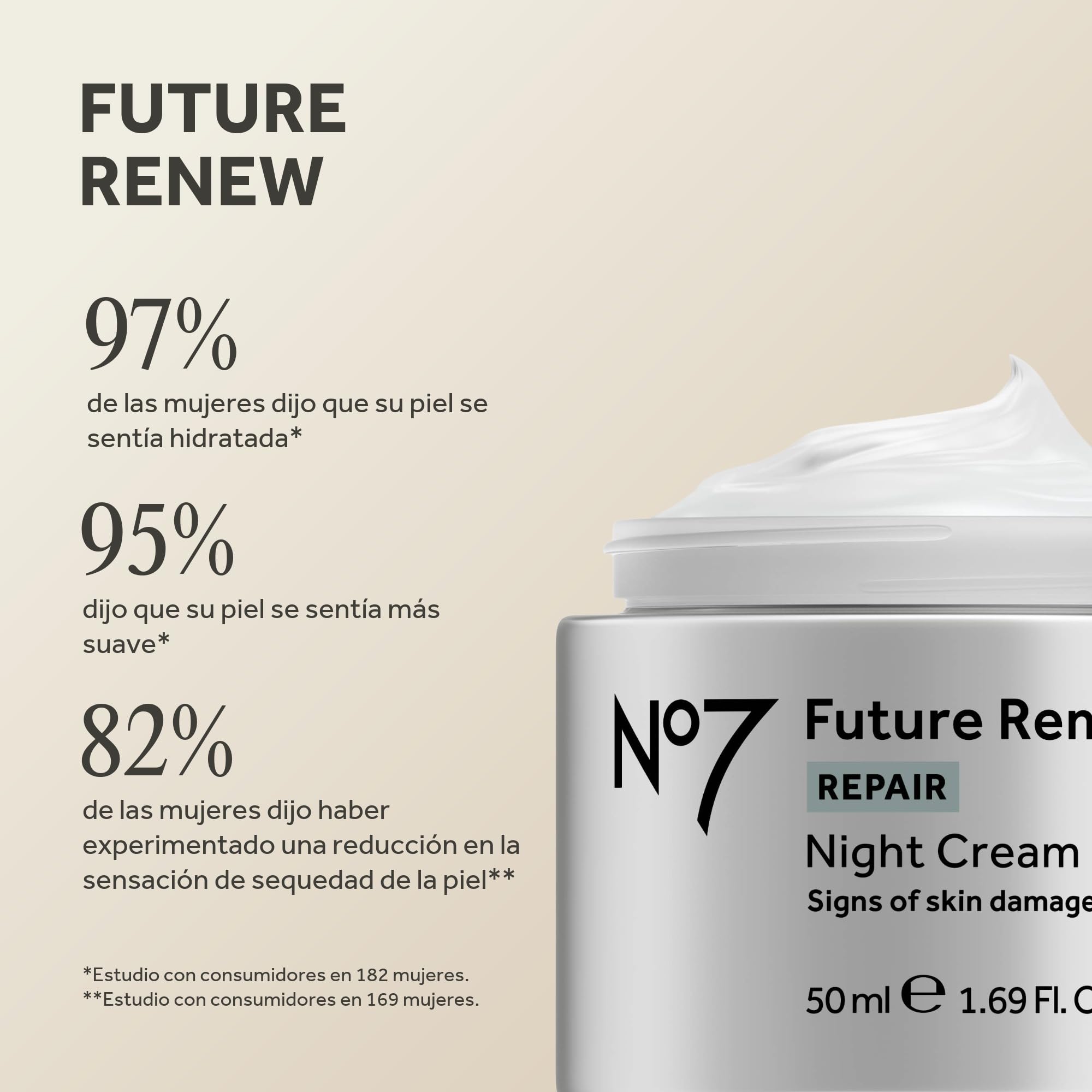 No7 Future Renew Repair Night Cream - Crema Facial de Noche 50 ml