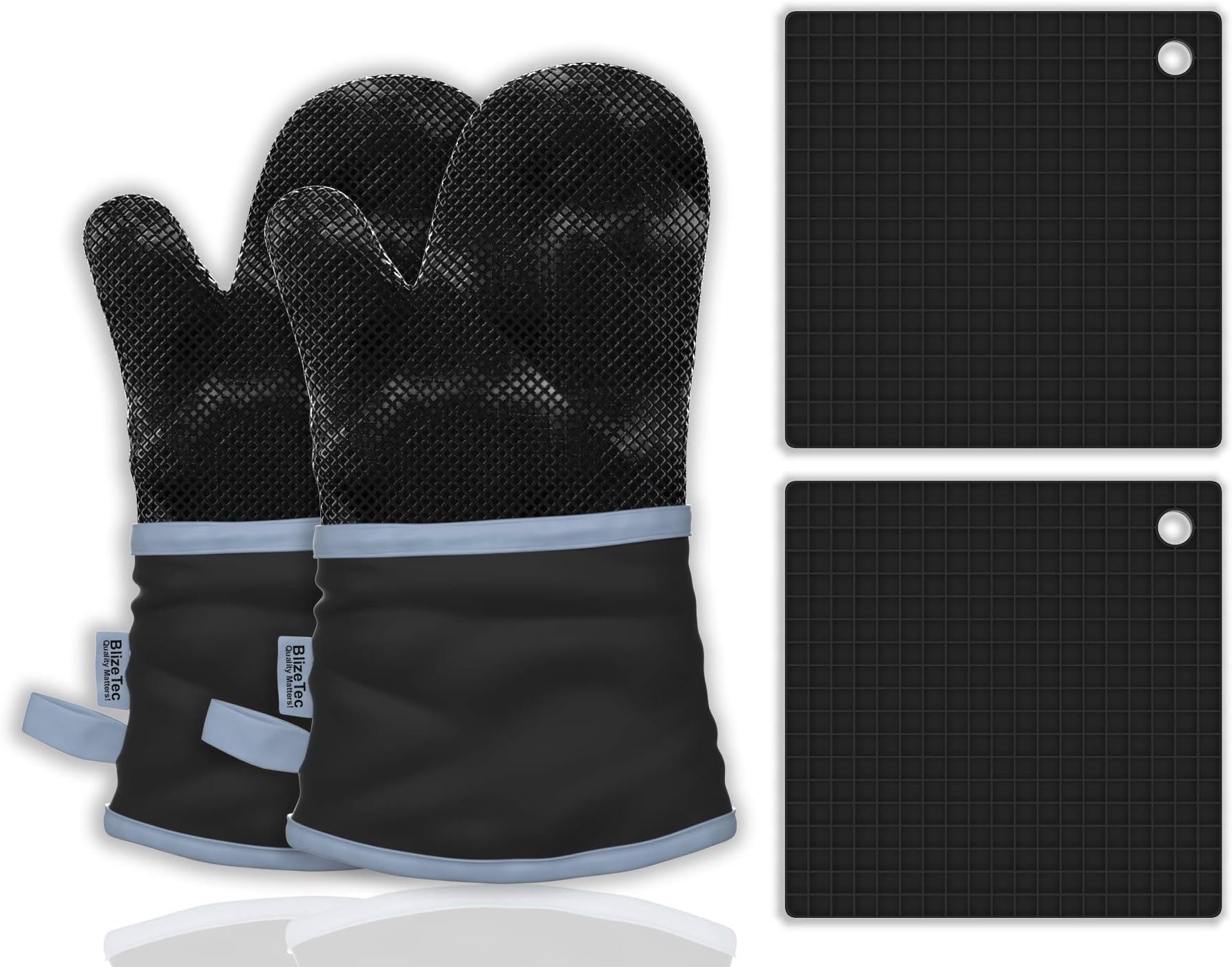 BlizeTec Oven Barbecue Gloves: Heat Resistant, Non-stick yet Waterproof (1 Pair)
