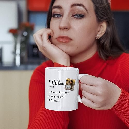 Miniatura 3 de Taza de café personalizada con nombre y foto, taza con significado del nombre con definición de regalo para mamá, diseño de taza de definición de