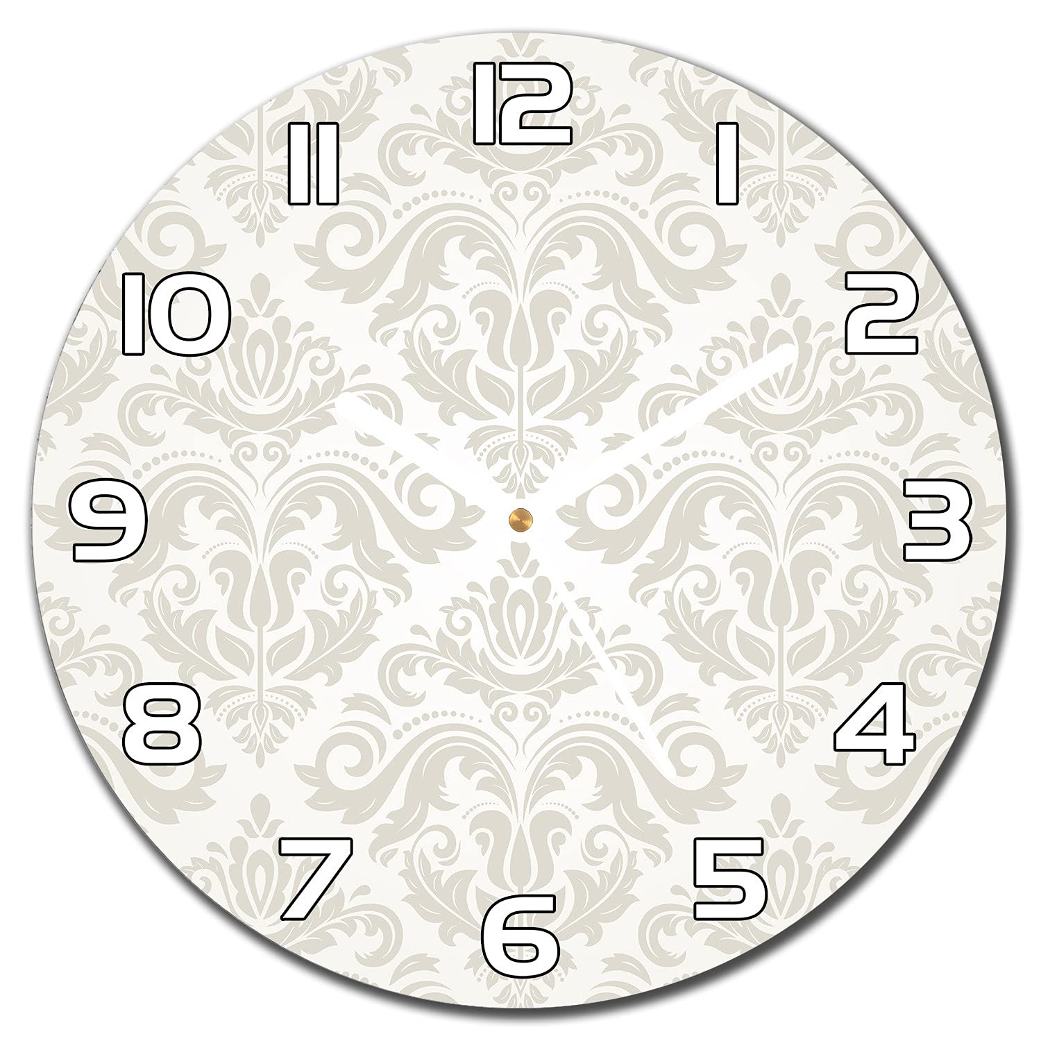 Horloge en verre de sécurité 30 cm avec aiguilles blanches et design abstrait