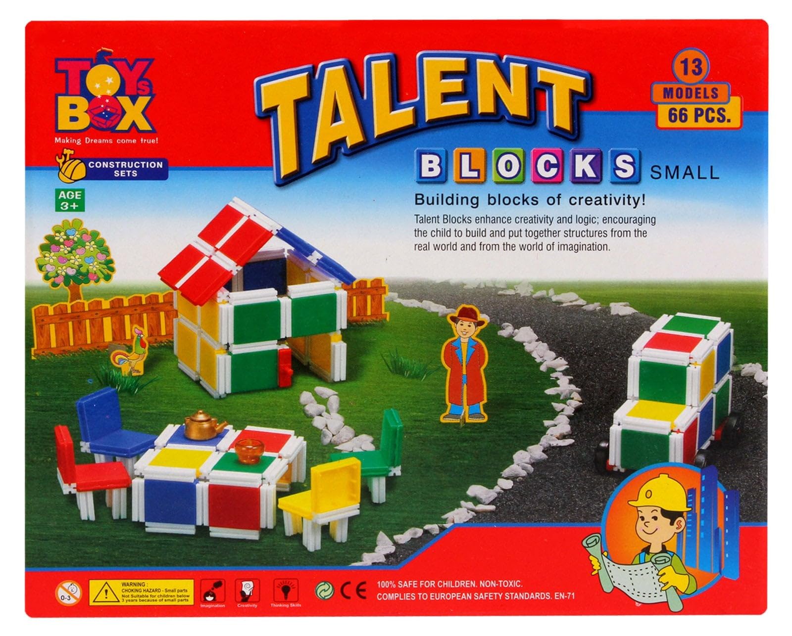 Toy Vibes Plastic Talent Blocks Small for Kids of Creative and constructive Minds - Multicolor
