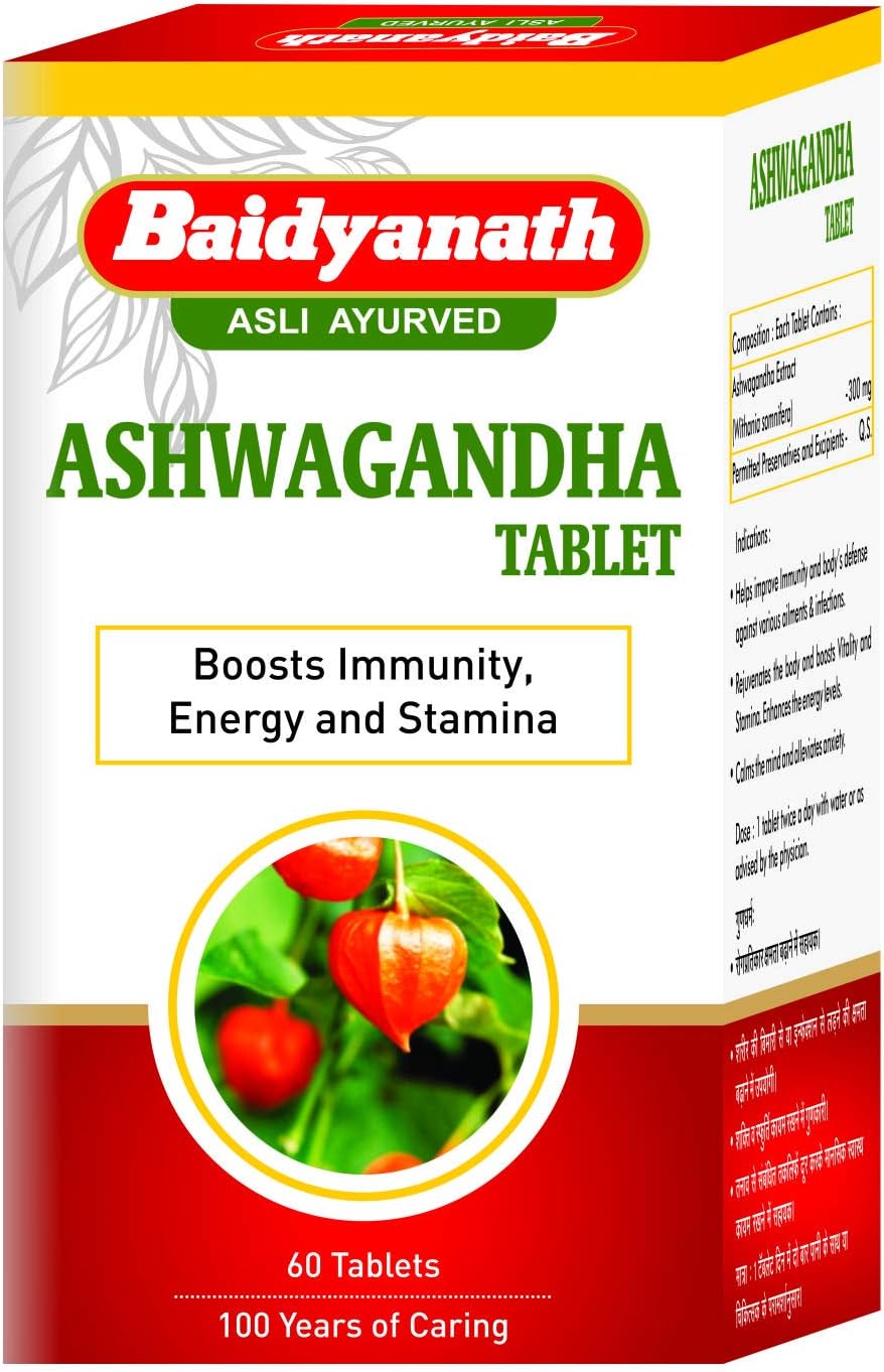 Baidyanath Asli Ayurved Ashwagandha Tablet | Immunity Booster | Antioxidant | Rejuvenate Mind & Body - 60 Tablets