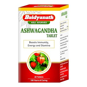 Baidyanath Ashwagandha Tablet I Immunity Booster I Antioxidant I Rejuvenate mind & Body - 60 Tablets - image, photos
