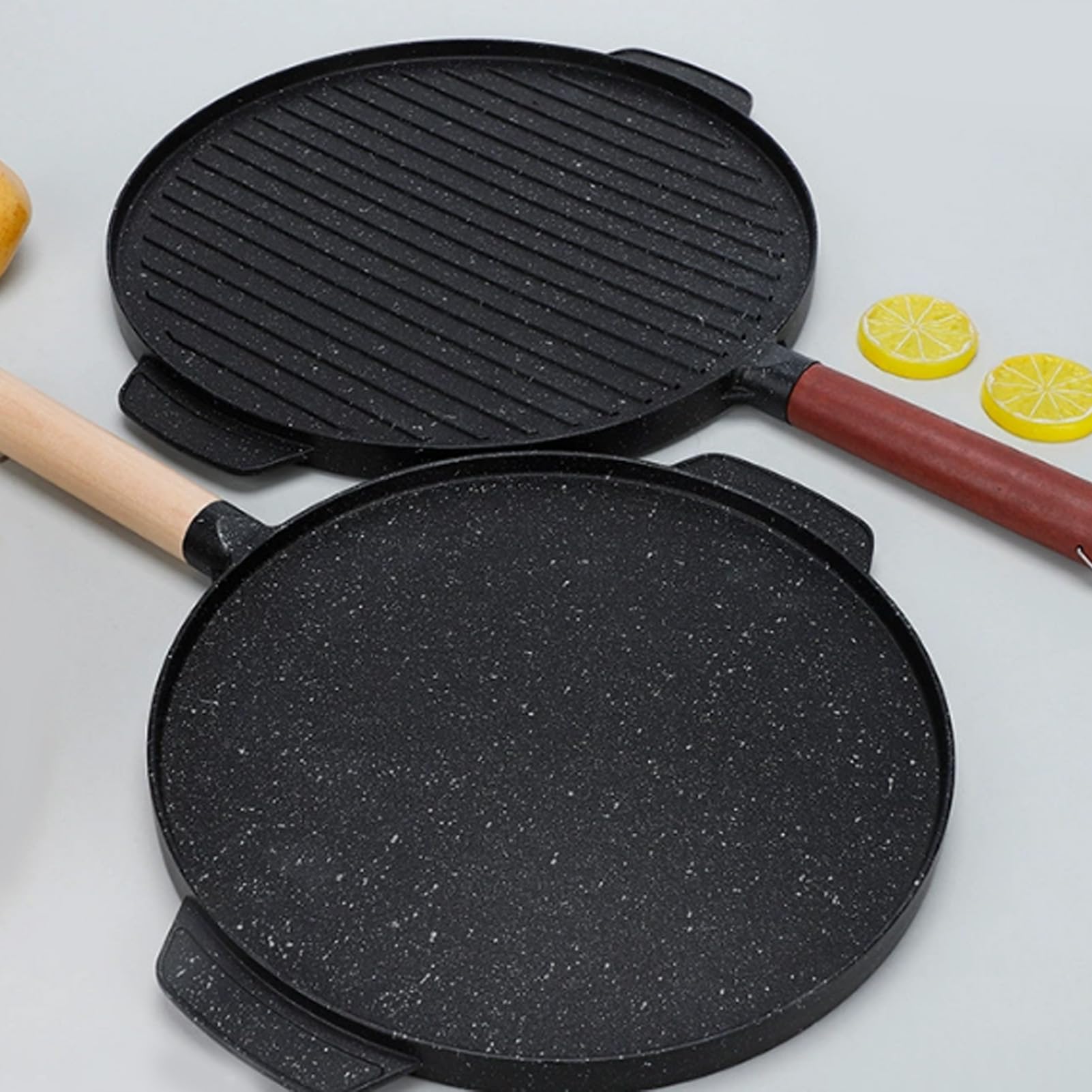 YUYTE Griglia per Barbecue Antiaderente a Doppia Faccia per Carne, Pesce