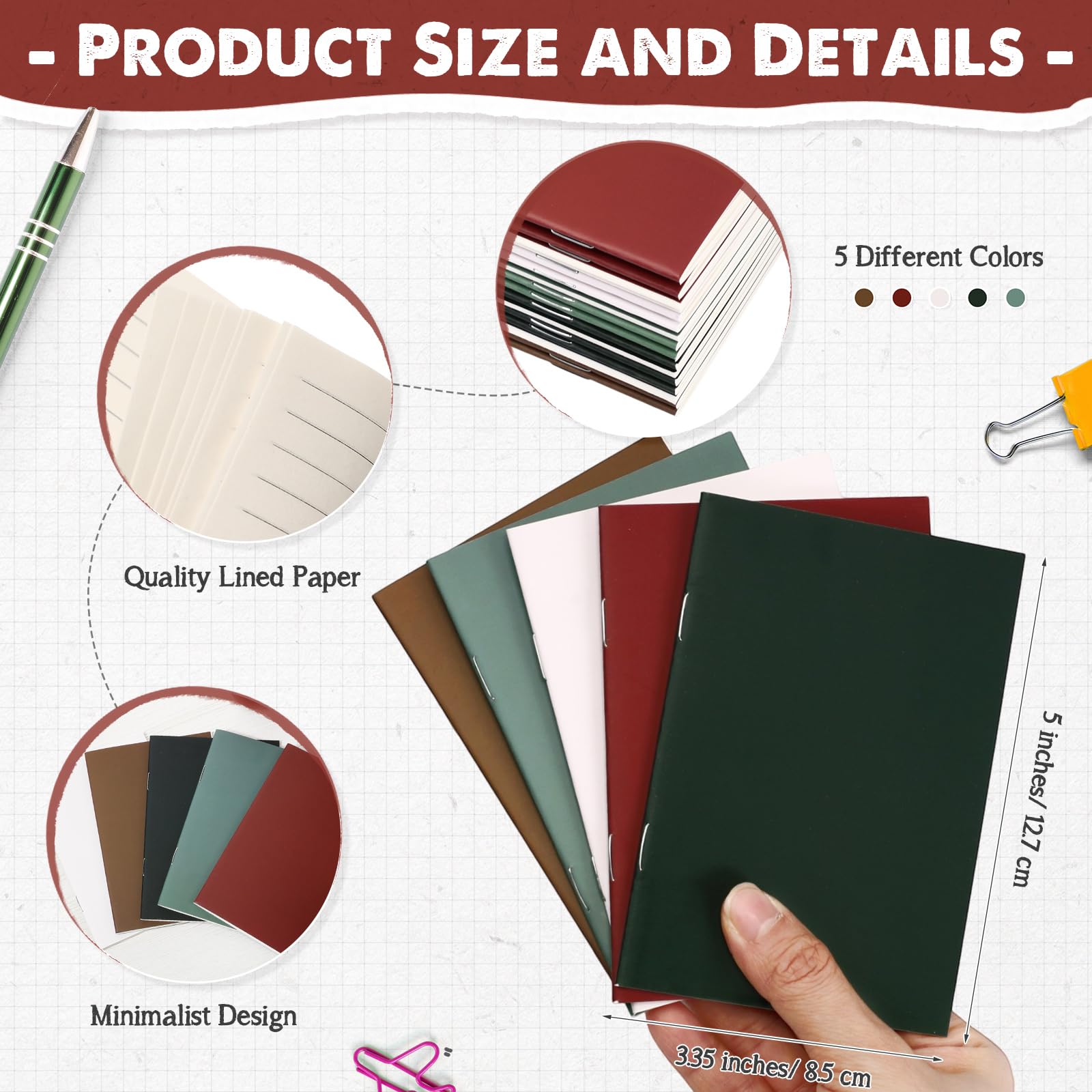 Eaasty 50 cuadernos pequeños de bolsillo pequeños para regalo de regreso a clases, cuadernos de tapa colorida, regalo de primer año para la escuela, aula, compañeros de trabajo, empleados, oficina