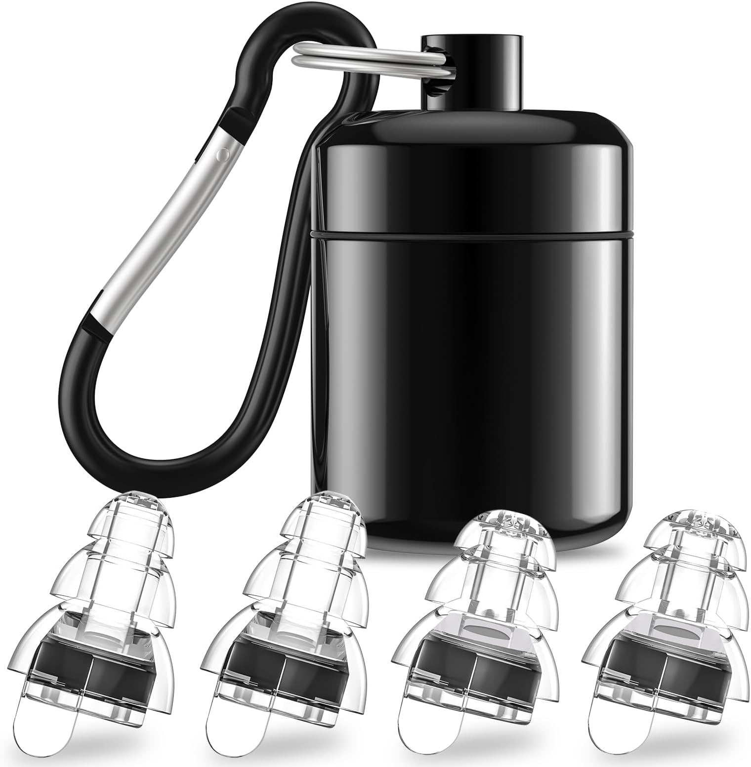 High Fidelity Concert Earplugs for Concerts Musicians๏ผEarplugs for noise reduction๏ผ24db Advanced Filter Technology Ear Protection for Music Festivals,DJ's, Nightclub, Drummers - 2 Pairs๏ผBlack๏ผ