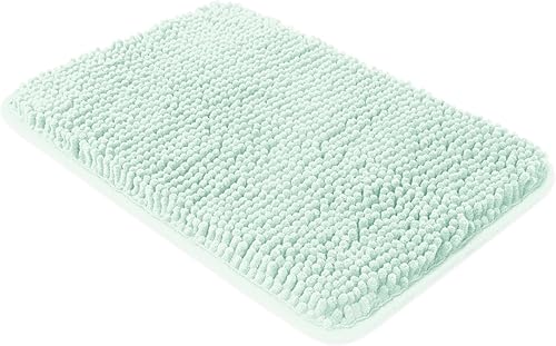 Miniatura 195 de Yeaban Alfombras de baño gris oscuro – Gruesas alfombras de baño de chenilla | Alfombras de baño absorbentes y lavables antideslizantes, alfombras