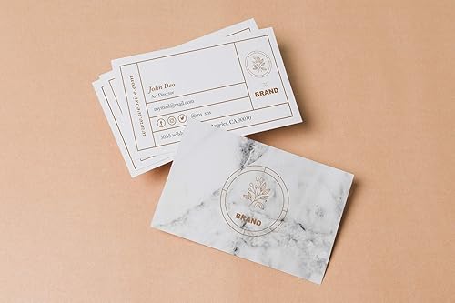 Miniatura 2 de Tarjetas de visita personalizadas 3.5x2 pulgadas 250 tarjetas de papel mate Diseño personalizable con textura suave Nouveau tarjeta stock