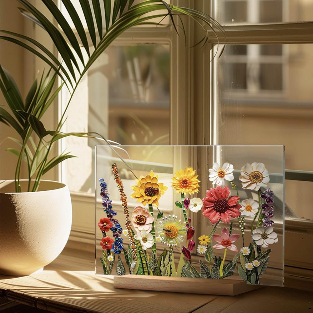 Amazon.co.jp: カラフルなデイジーフラワー アクリルデスク