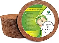 Envelor 20 Pack 24 Inch Coconut Coir Mulch Rings - Natural Weed Barrier Tree Protectors for Gardens, Pots, Indoor Outdoor Plants
