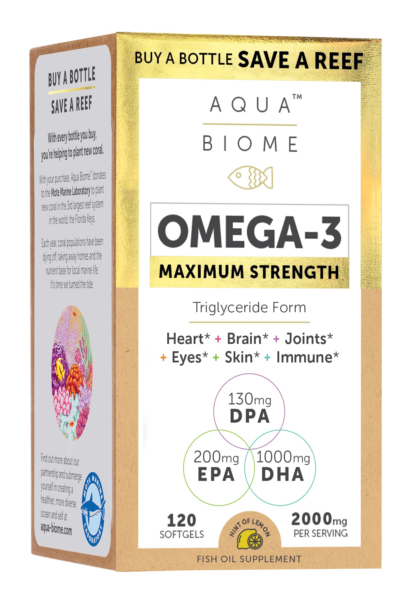 Aqua Biome Omega 3 Fish Oil Maximum Strength Softgels
