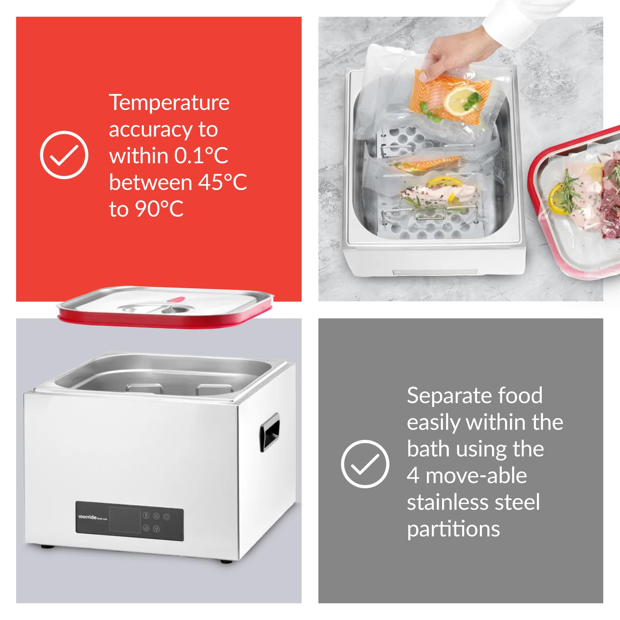 Sous Vide Tools Vasca per la Cottura a Bagnomaria Compatta da 14 Litri