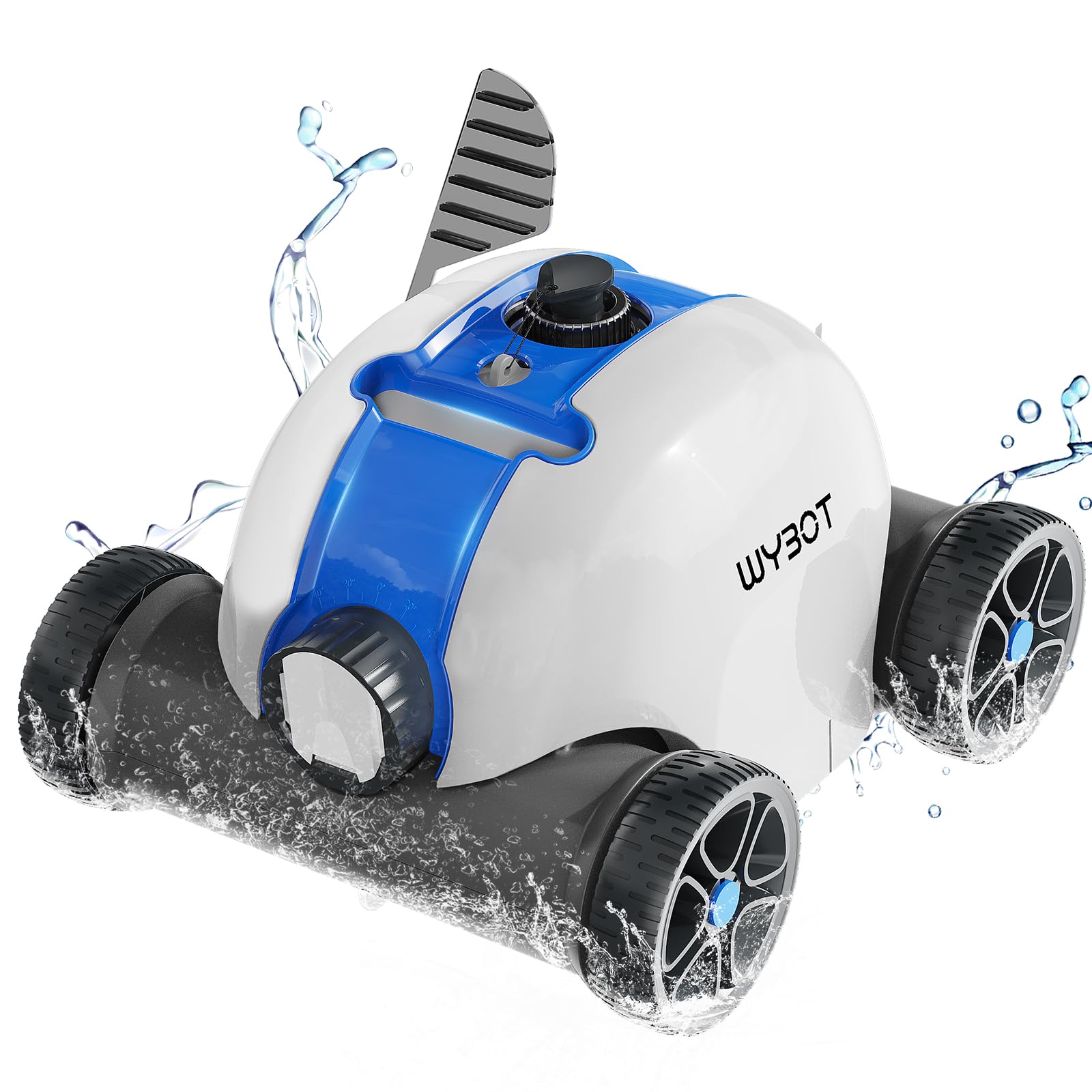 WYBOT 2024 Cordless Robotic Pool Cleaner, Automatic Pool Vacuum with Powerful Suction, Last 90 Mins, LED Indicator, Self-Parking, Ideal for Above/In-Ground Flat Pools, Osprey 300 Grey.