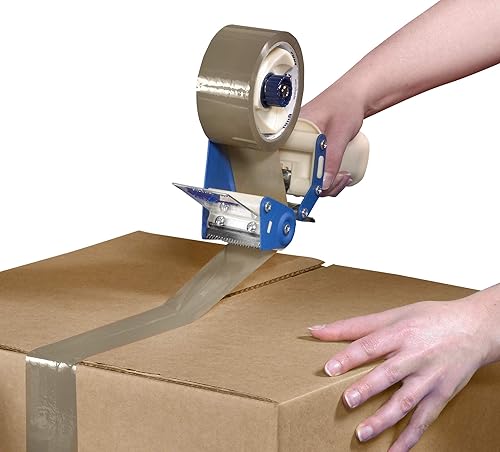 Vista 8 de Partners Brand PT90150 cinta de goma natural transparente, 1.9 mm, 2" x 55 yd (paquete de 36), Transparente, 6 Claro,Beige