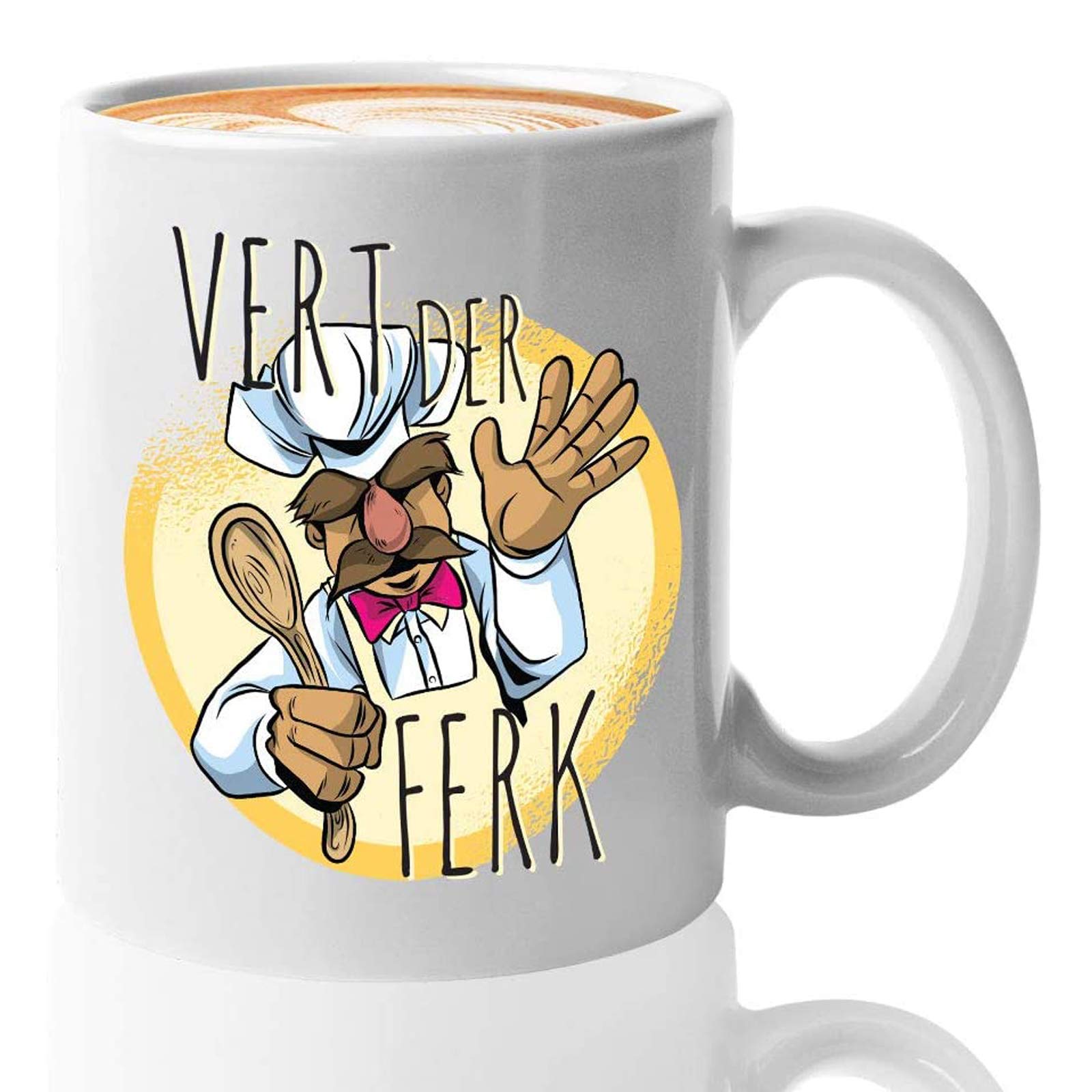 Cyclone Store Swedish Chef Muppets Mug - Vert Der Ferk - Witty Unique Novelty Muppets GiftsFor Adults Creative Cooking Cook Kitchen Food Apron Spoon Barbecue Delicious Meals Culinary