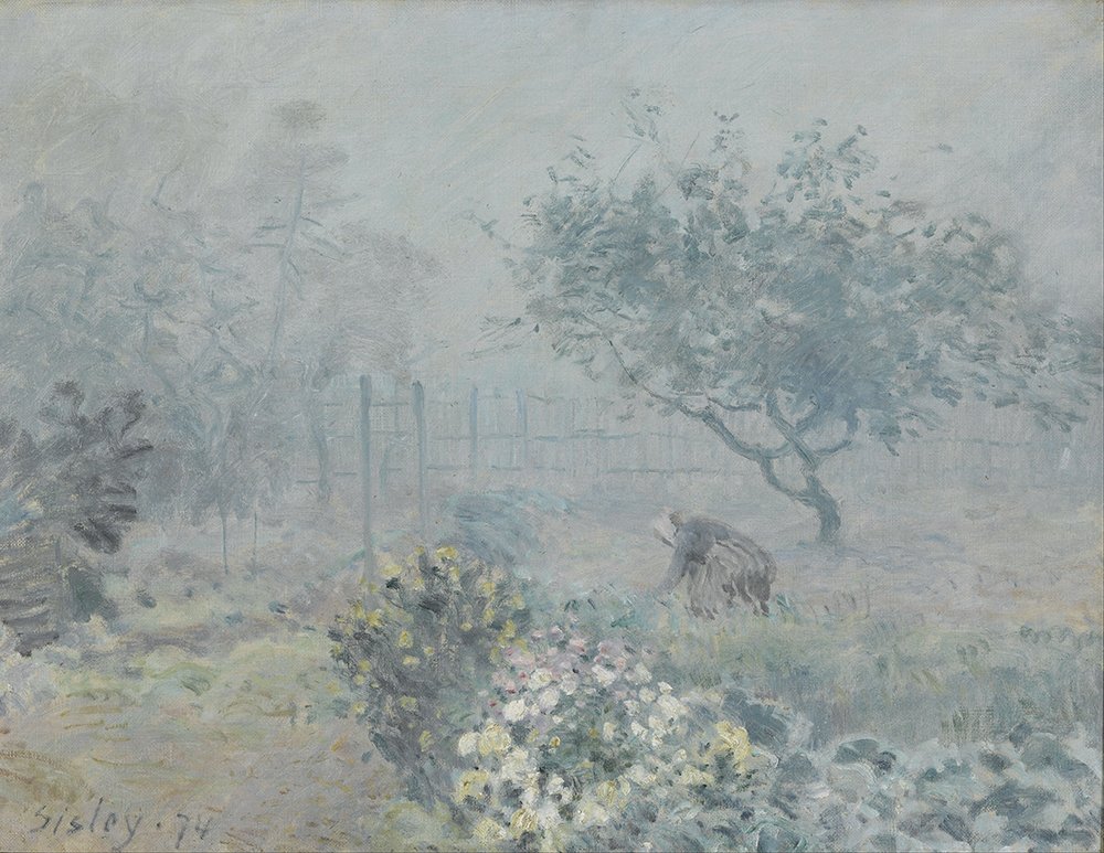 Alfred Sisley Fog Voisins affiche poétique paysage impressionniste mat