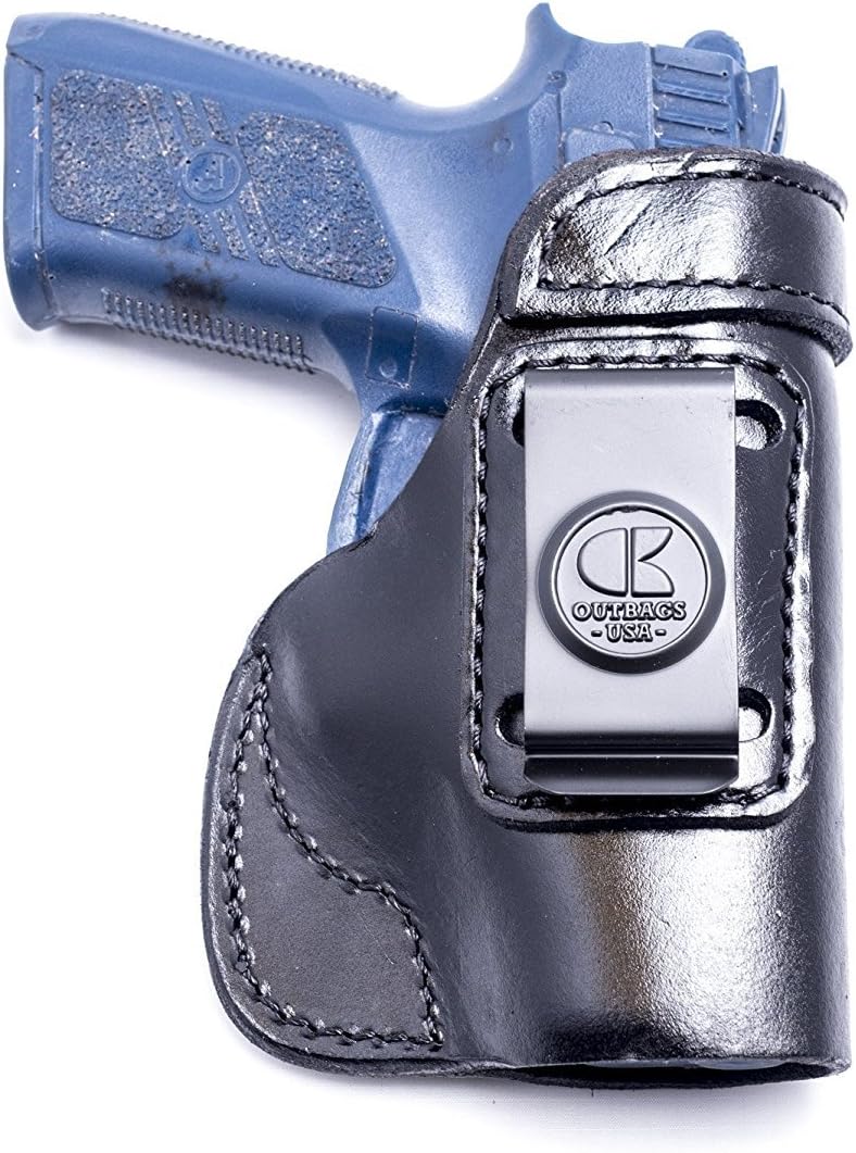 OUTBAGS USA LS2CZ75P07 (Black-Right) Full Grain Heavy Leather IWB Conceal Carry Gun Holster for CZ-USA CS75 P-07 9mm. Handcrafted in USA.