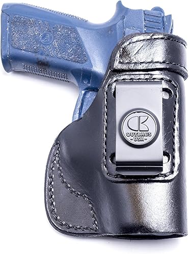Miniatura 2 de OUTBAGS USA LS2CZ75P07 (Negro-Derecha) Funda de cuero pesado de grano completo IWB Ocultar pistola para CZ-USA CS75 P-07 0.354 in. Hecho a mano en