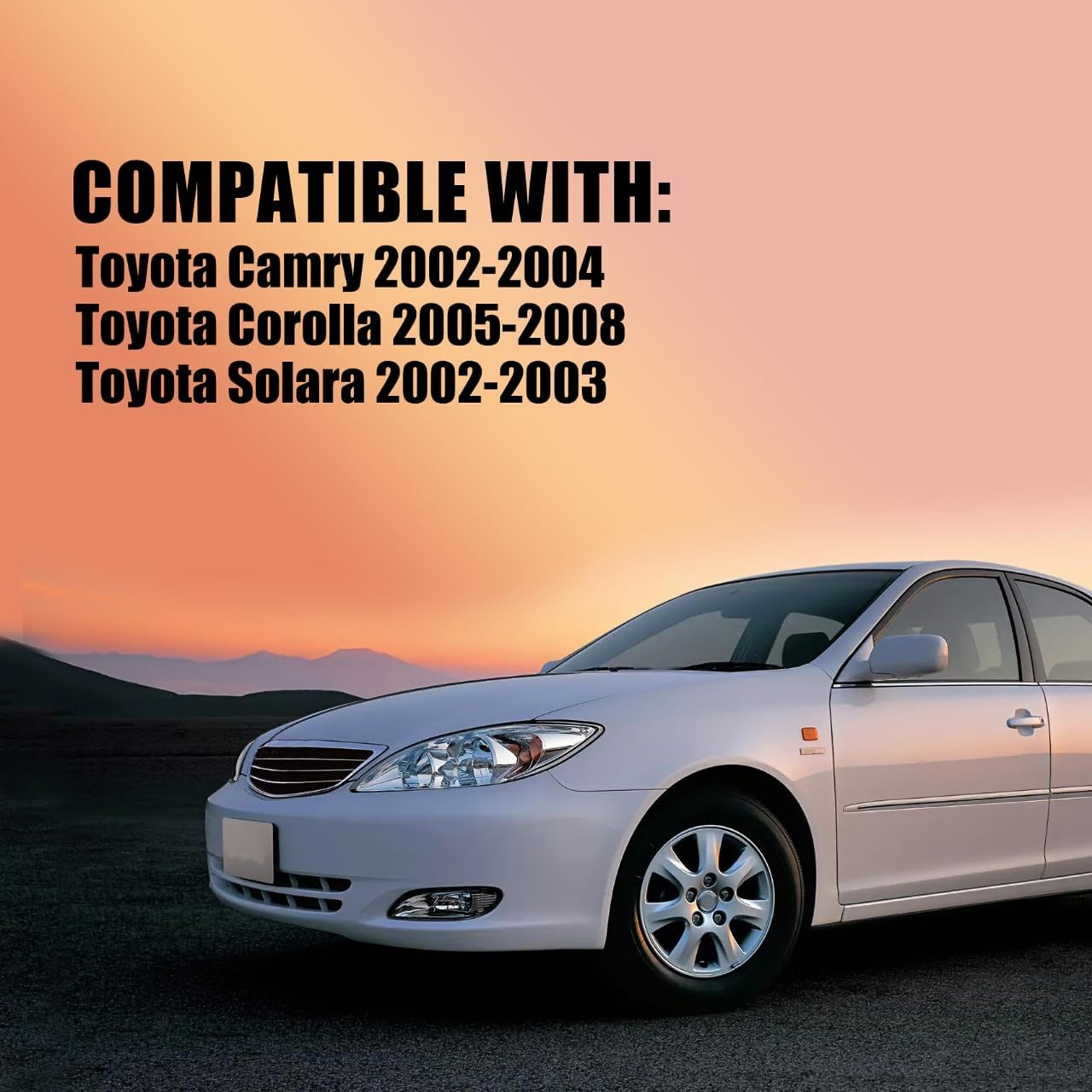 LED Fog Light Assembly with DRL Turn Signal, High Brightness Clear Front Lights Kit Vehicle Specific Fit for 2002-2004 Toyota Camry 2005-2008 Corolla 2002-2003 Solara DOT Approved