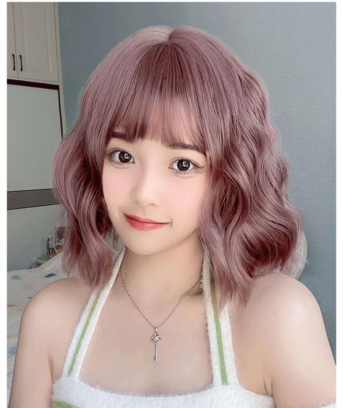 ローズ　ショートカールヘア 頭頂ウィッグ　自然色　人工皮膚付き ローズ様専用 ショートカールヘア 頭頂ウィッグ 自然色 人工皮膚付き