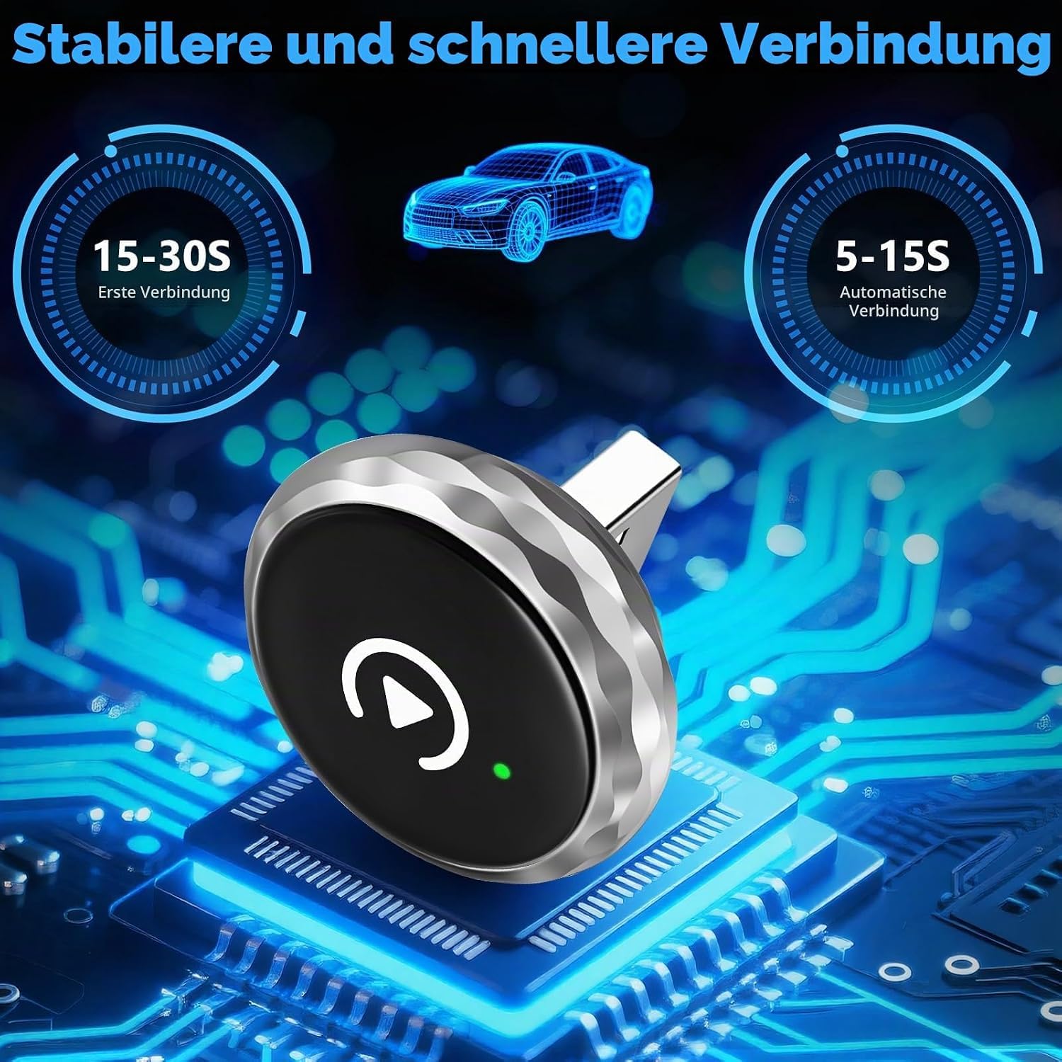 2 in 1 Wireless CarPlay & Android Auto Adapter, Bluetooth 5.3 + 5.8GHz WiFi, Kabelloser CarPlay Adapter für iPhone & Android, Plug & Play, Automatische Verbindung, Mini Auto Dongle für Wired CarPlay