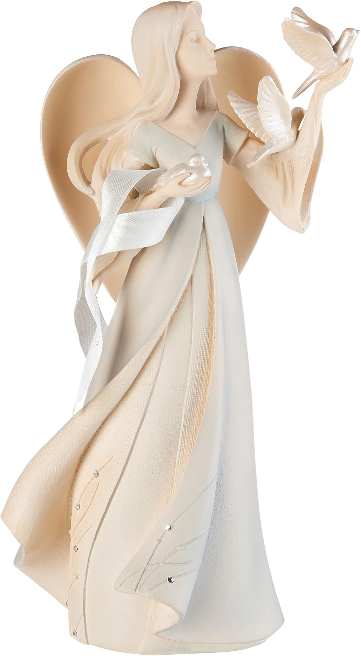 Enesco Foundations Bereavement Angel Stone Resin Figurine, 9"
