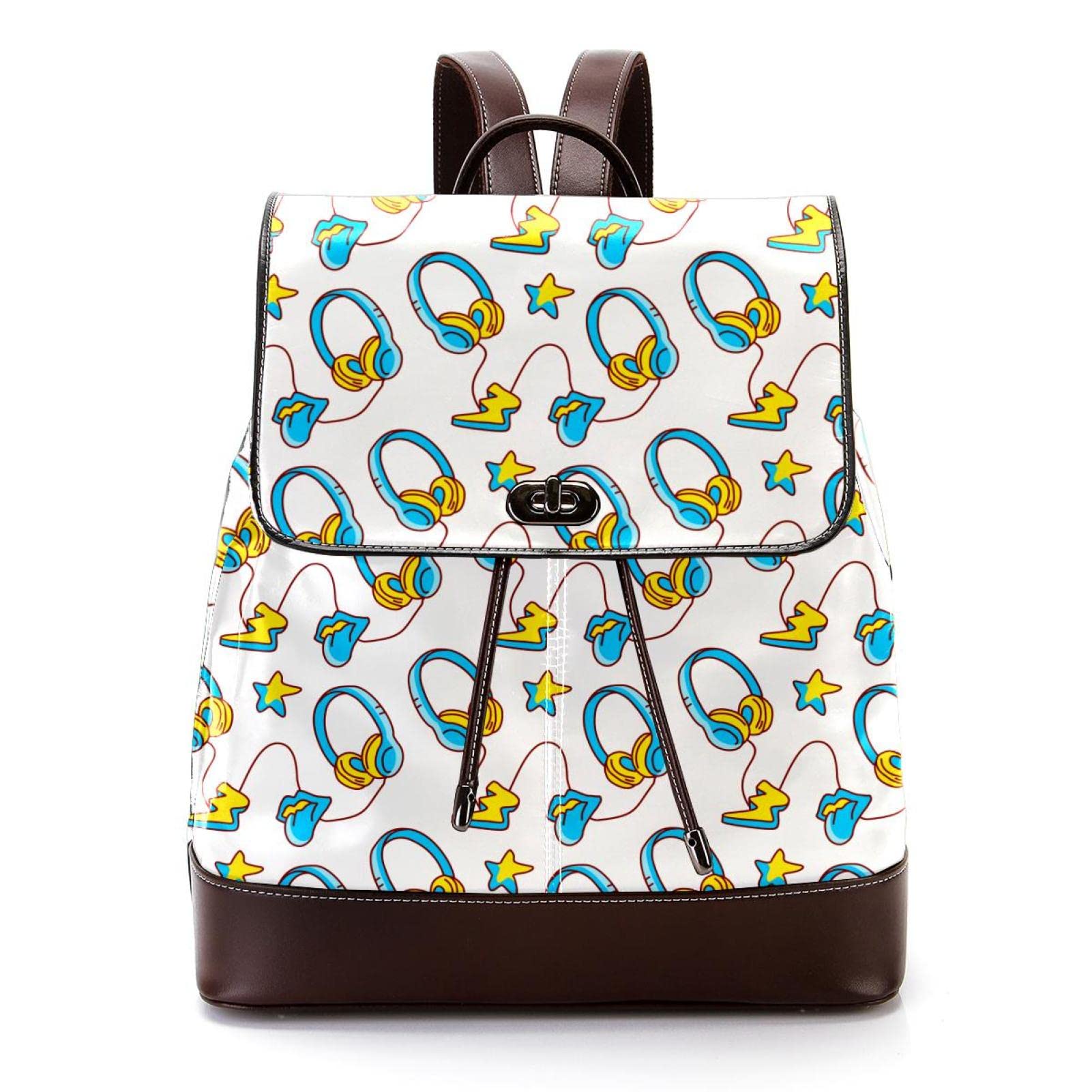 Retro paski boho mini sztuczna skóra plecak torebka, damski plecak torebka torba szkolna, Wielokolorowy 11