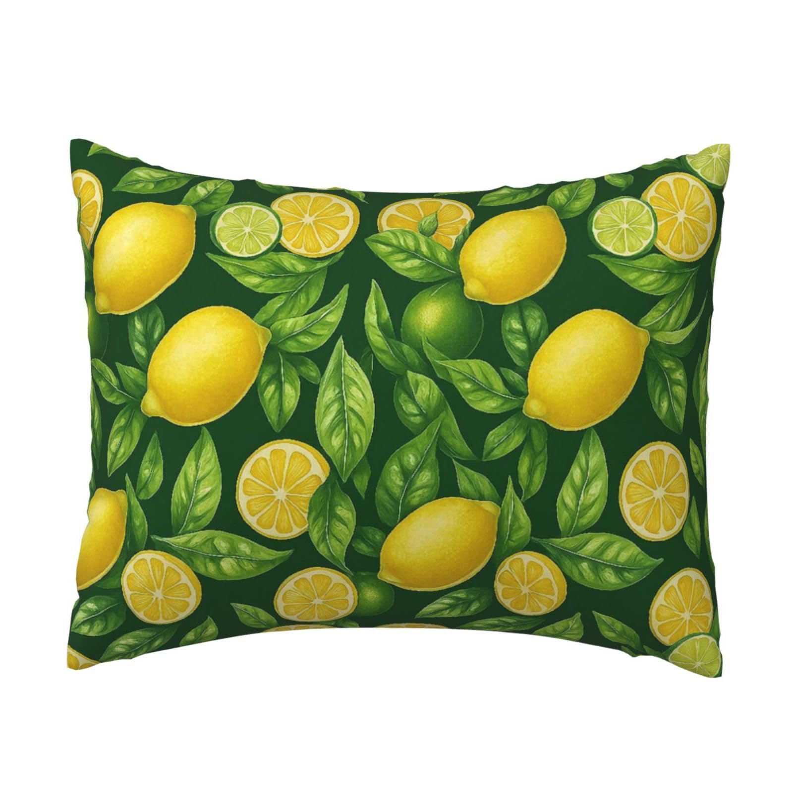 Fresh Lemon and Leaf Pillowcase Soft Plush with Zipper Decorative Pillowcovers 16x20 in