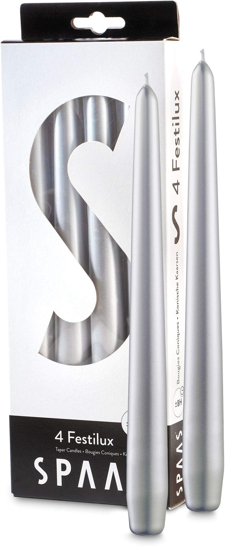 Zest Candle 12Piece Taper Candles, 12Inch, Metallic