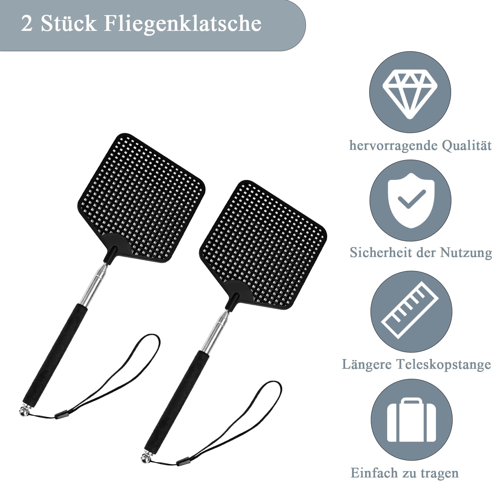 Scacciamosche estensibili | 6 pezzi Fly Swatter, ideali per respingere mosche, vespe, zanzare e altri insetti
