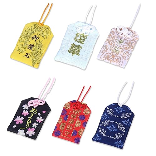 6Pcs Japanese Charms Amulet Souvenirs from Japan Good Luck Charm