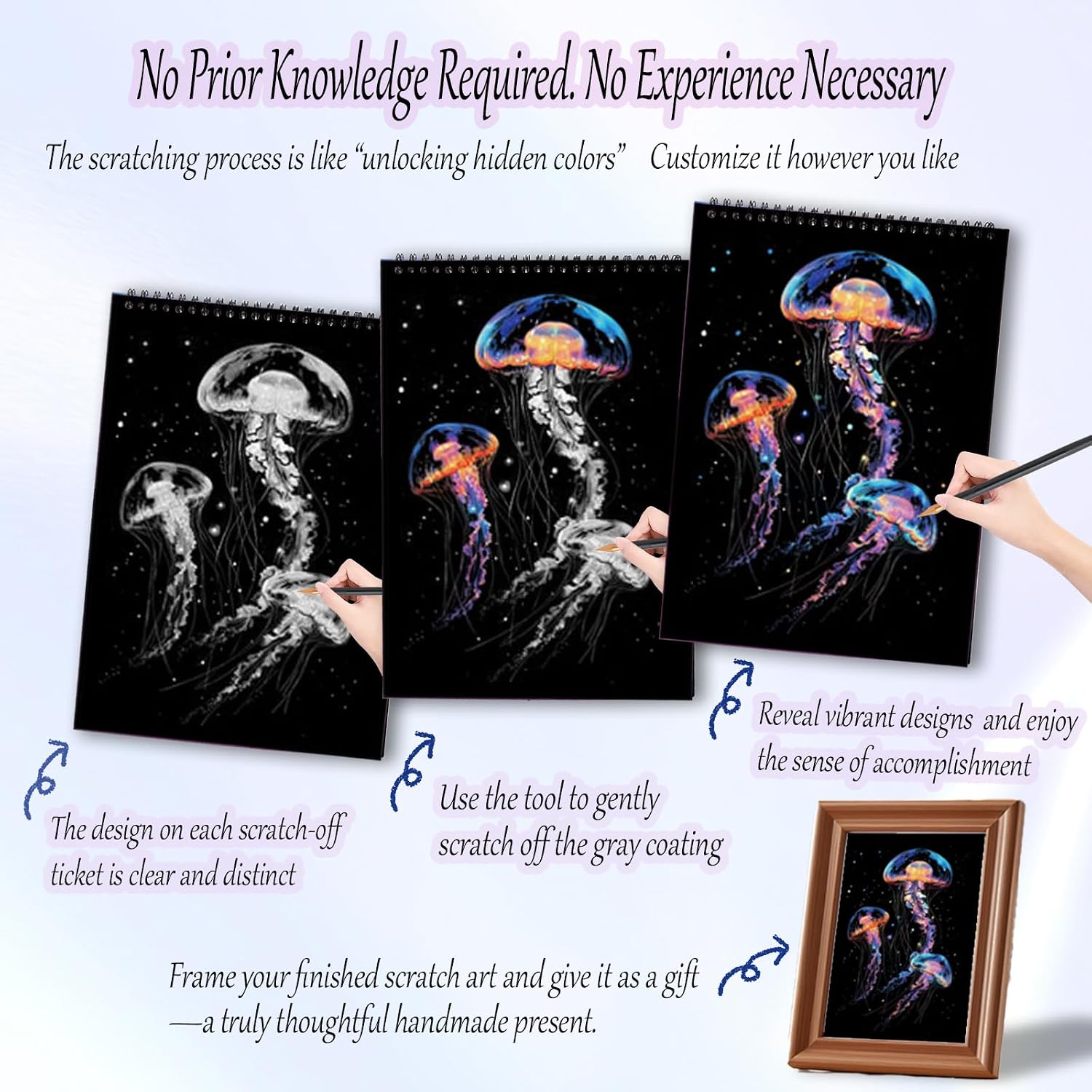 Animal Scratch Art Kit for Adults, Anxiety Relief, Creative Handmade Gift, Festive Theme