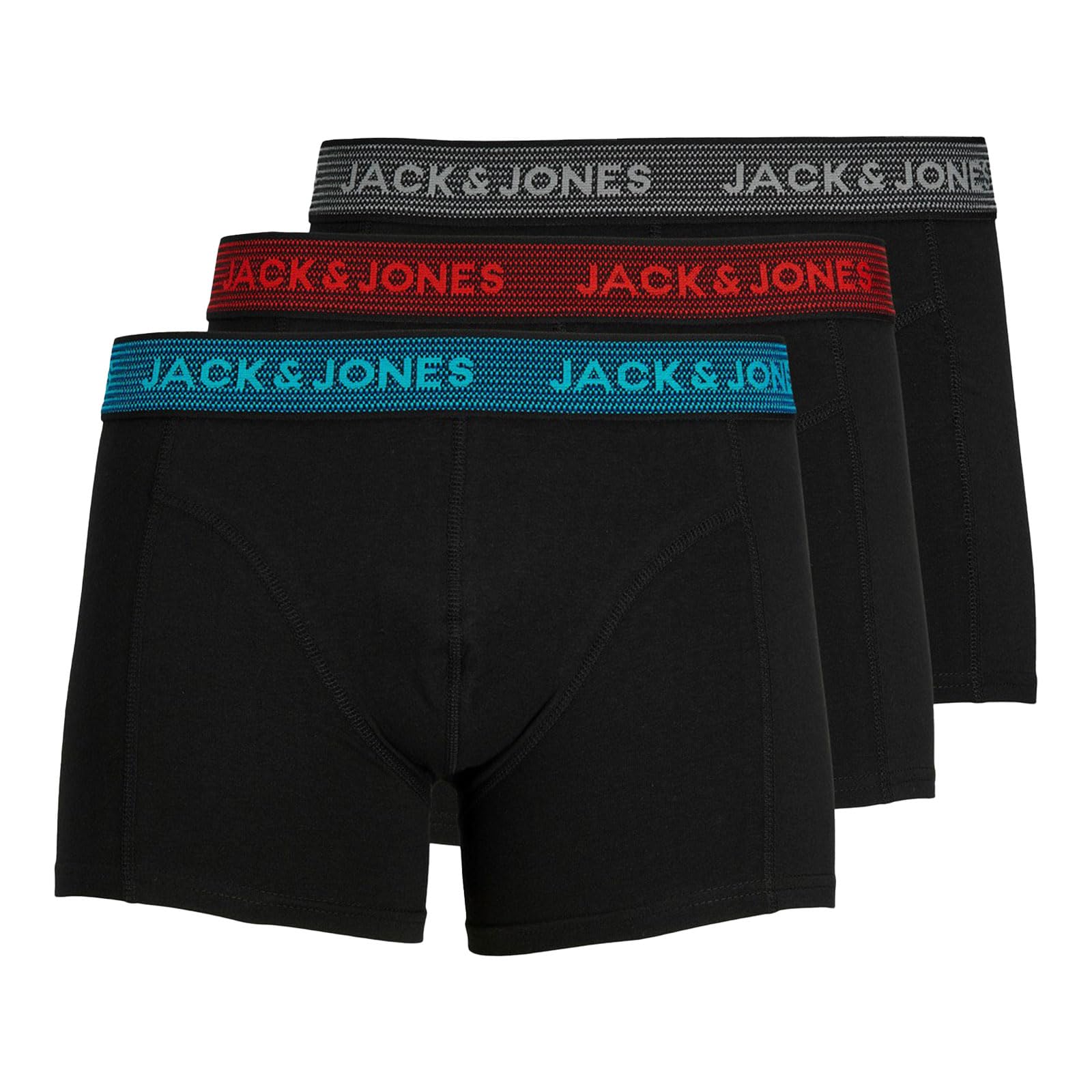 Jack & Jones Lot de 3 Shorts pour Homme - Grande Taille, Asphalte/​hawaïen, S