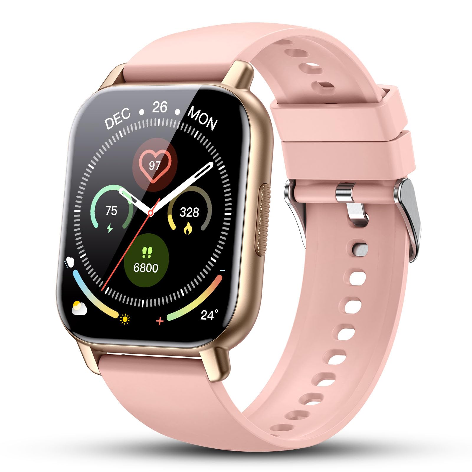 Smartwatch Uomo Donna Chiamate Bluetooth, Orologio Smart Watch con Display LCD 1.85", Contapassi/Sonno/Cardiofrequenzimetro, Impermeabil IP68 112 modalità Fitness, Fitness Tracker per Android iOS