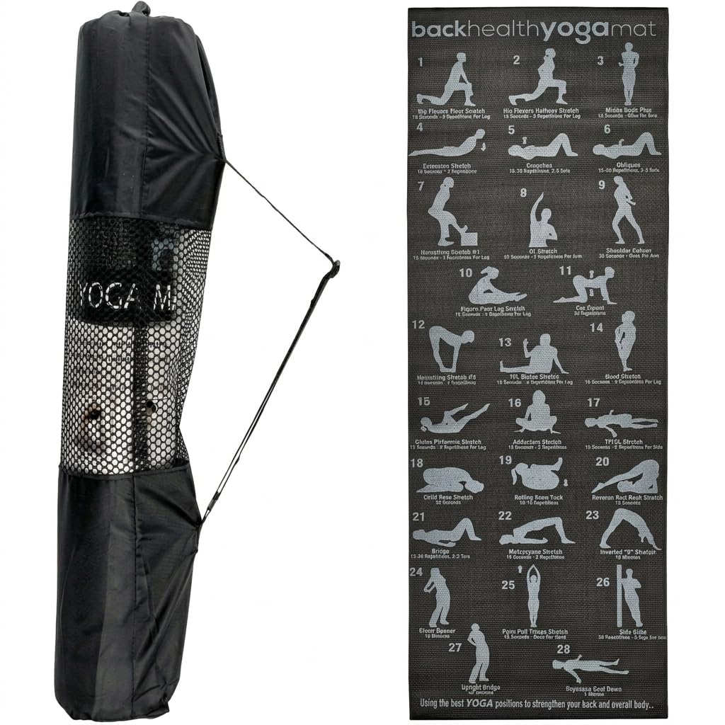 28 POSITION EXERCISE GYM YOGA MAT GUIDE FITNESS PILATES WORKOUT PHYSIO NON SLIP