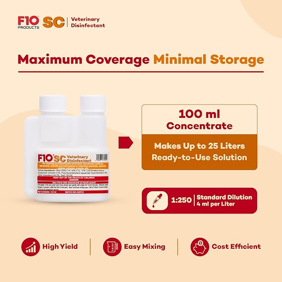 F10 SC Concentrated Veterinary Disinfectant Odorless - 100ml