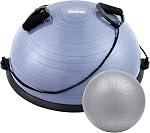ZELUS Balance Ball Trainer with Resistance Bands & Foot Pump, Inflatable Yoga Ball for Home Gym Workouts, 23 Inch Exercise Half Ball for Balance Training Core Strength Fitness, 330lb Cap