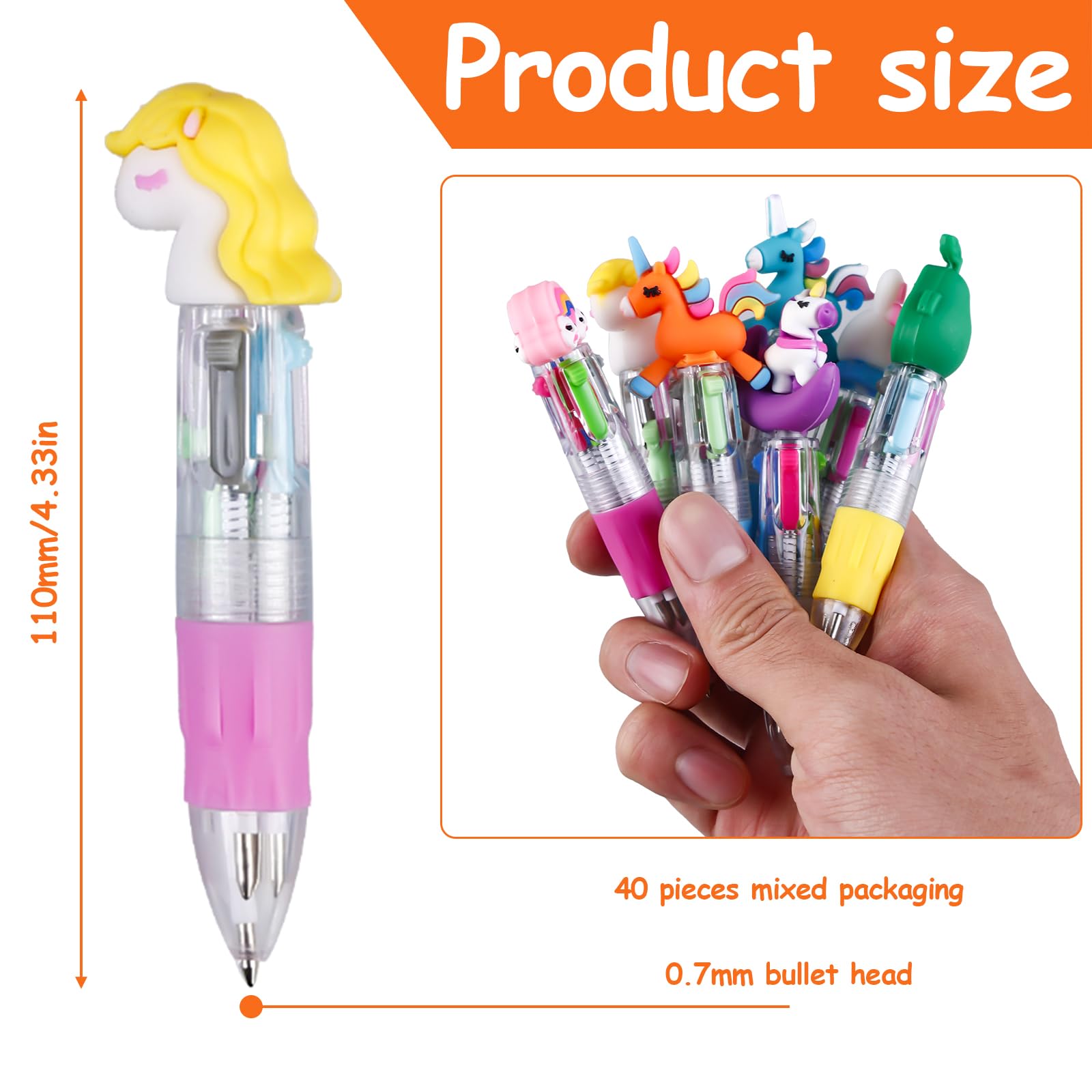 30 Penne Multicolore 4 In 1 Retrattili - Mini Penne A Sfera Per Scuola, Ufficio, Feste E Borse Regalo