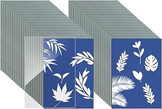 Nudiuhis 50 Pcs Cyanotype Paper Kit A6 Sun Print Paper with Acrylic Panel High Sensitivity Sun Paper for Kids Adults