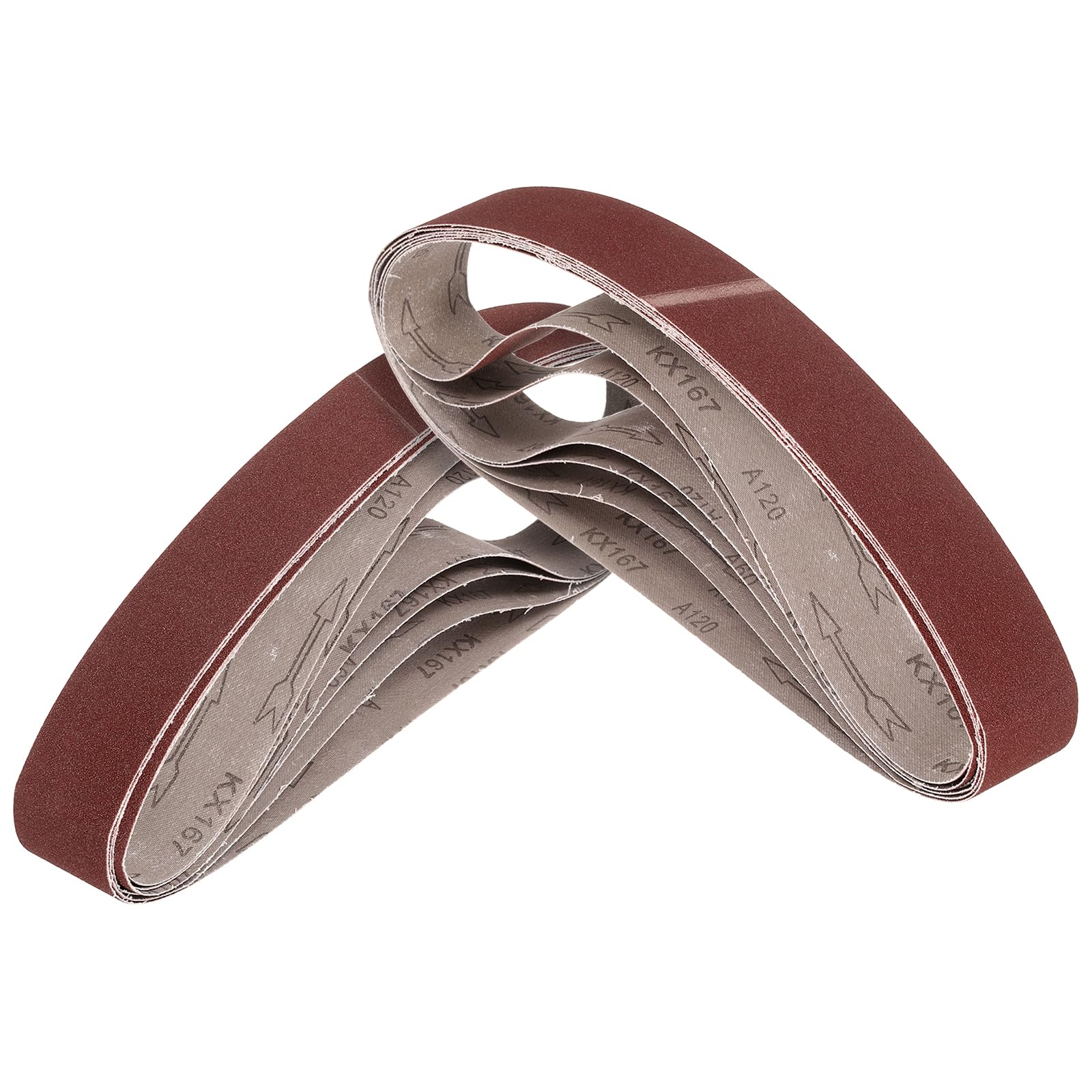 Kozelo 15 Pack Sanding Belt, 29 x 533 mm 80/120/150/240/400 Grits Aluminum Oxide Abrasive Belt Sander Paper Suitable for Belt Sander Metal Grinding Wood Working and Weld Rust Removal