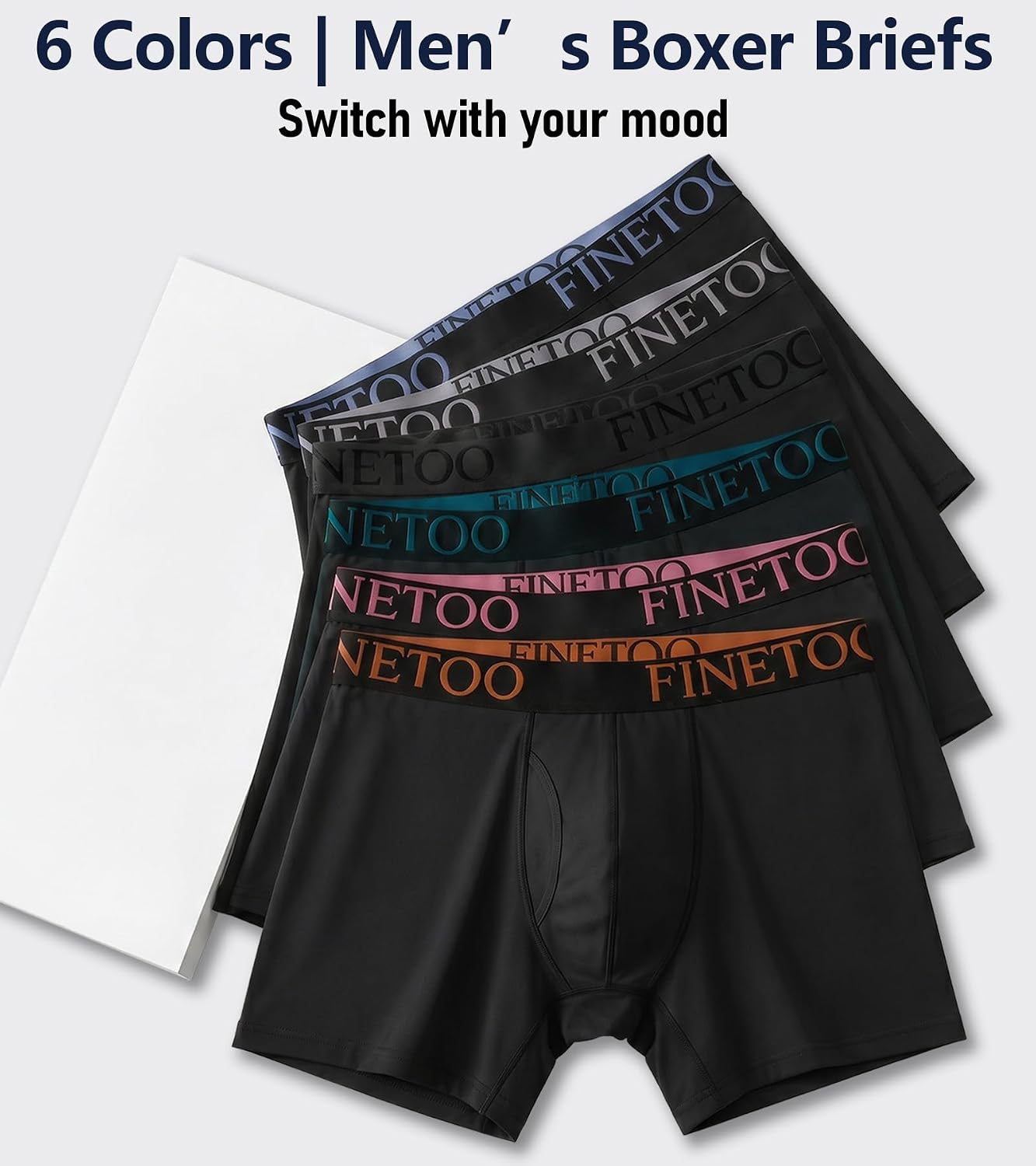 Men’s Boxer Briefs Cotton Moisture-Wicking Breathable Underwear 6 Pack | No Rode-Up, Hormone-Friendly, 3D U-Pouch, Tag-Free Design, Stretchy Fit for All-Day Comfort, Ideal for Work And Daily Wear thumbnail