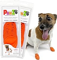 PawZ Rubber Dog Boots for Small Paws - Waterproof Anti-Slip Shoes, All-Weather Traction for Rain Snow Mud Hot Pavement - X-Small Pack of 24