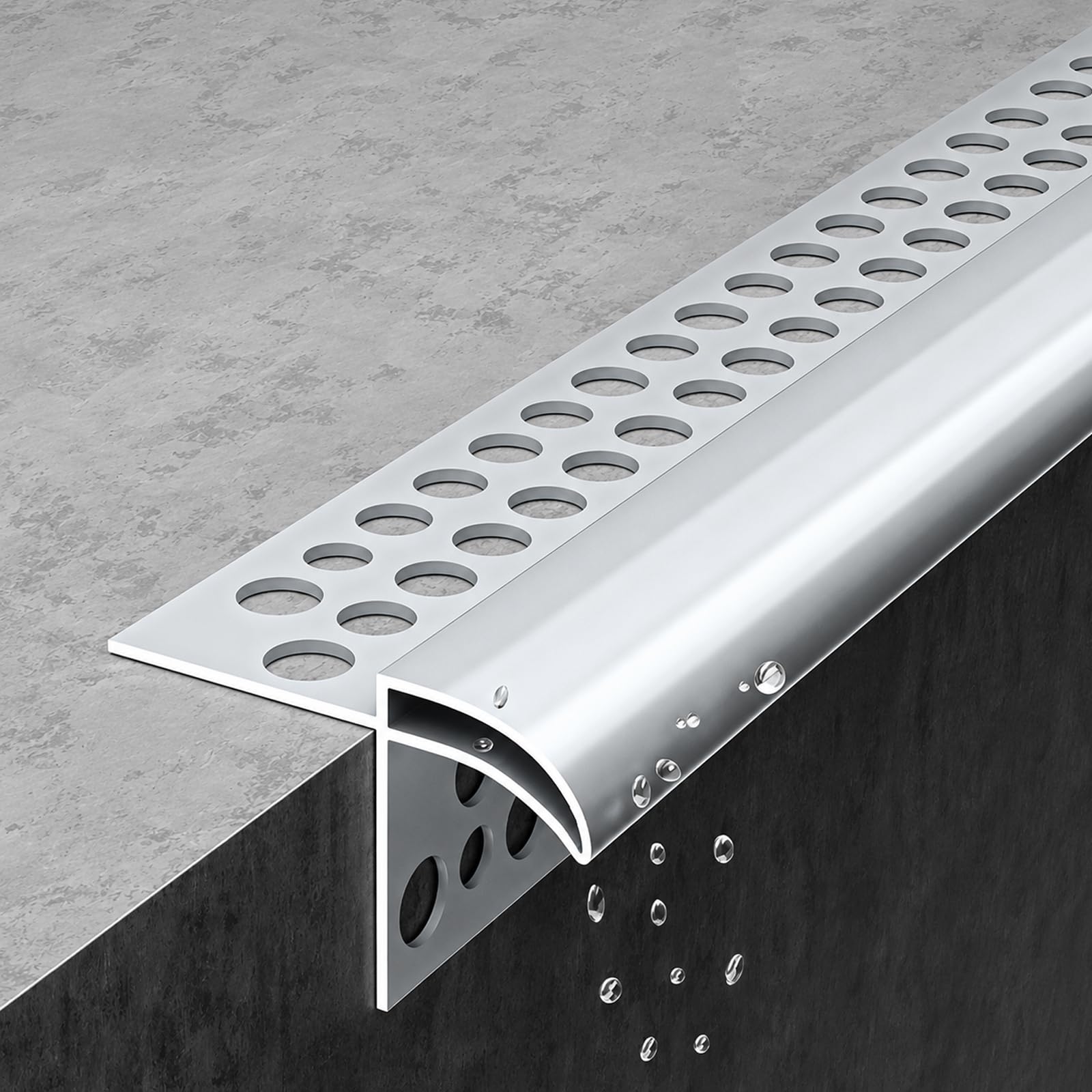 QYLTTDM Drip Lines Rain Diverter Strip, Aluminum Protective Wall Guard For Exterior Building Eaves, Rain Diverter For Wall Protection And Decoration, Rain Channel Rail, Window Sill Guard 4.3 ft/130CM
