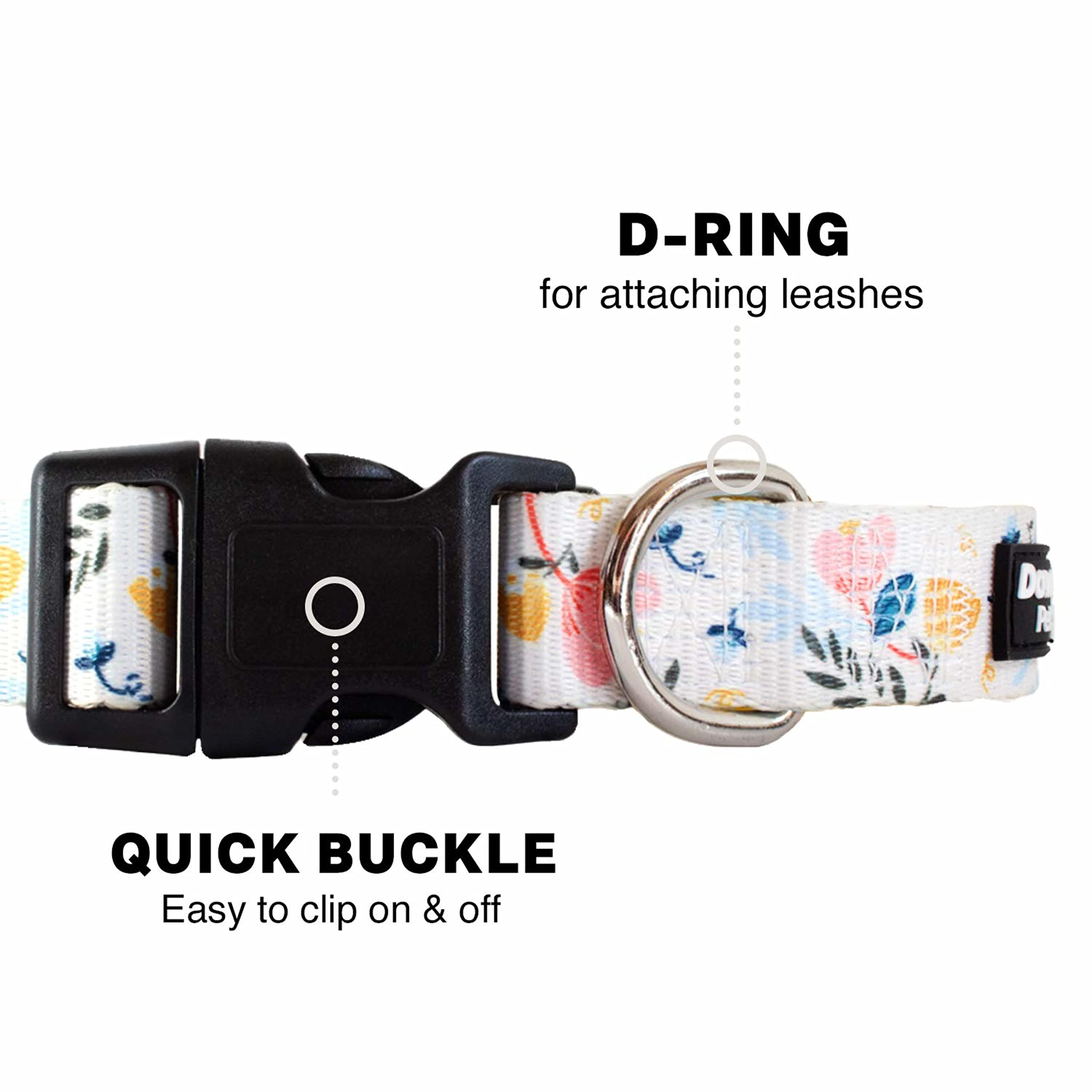 Downtown Pet Supply Niedliches und schickes gedrucktes Muster, weiches Hunde- und Welpenhalsband für kleine, mittelgroße und große Hunde (floral, klein)