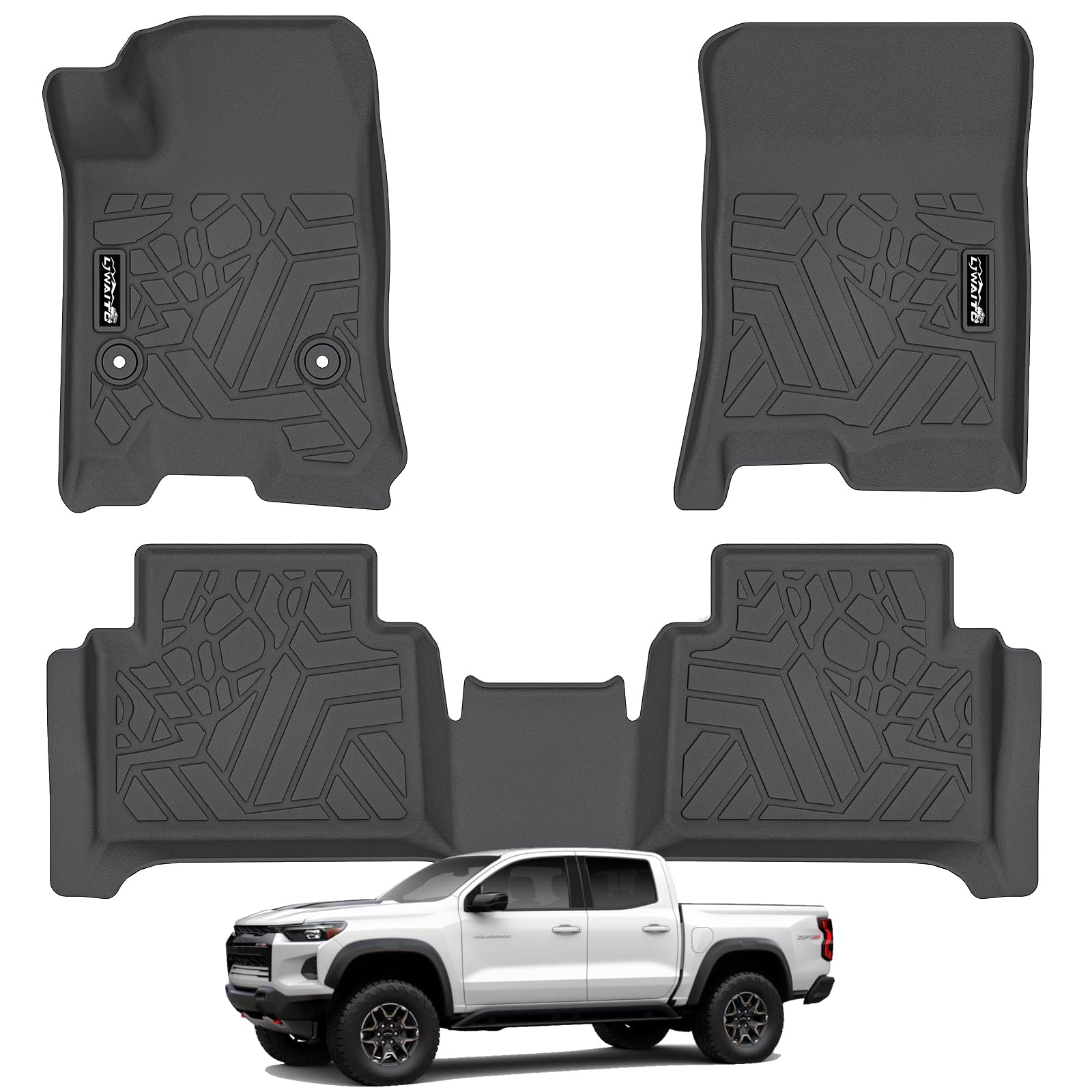 LJWAITO Floor Liners & Cargo Liners & Backrest Mat for 2016-2025 2026 Dodge Durango 6 Seats-2 Row Bucket Seat，TPE All Weather Protection Car Floor Mats with Trunk Mat Covering The Backrest — view 34